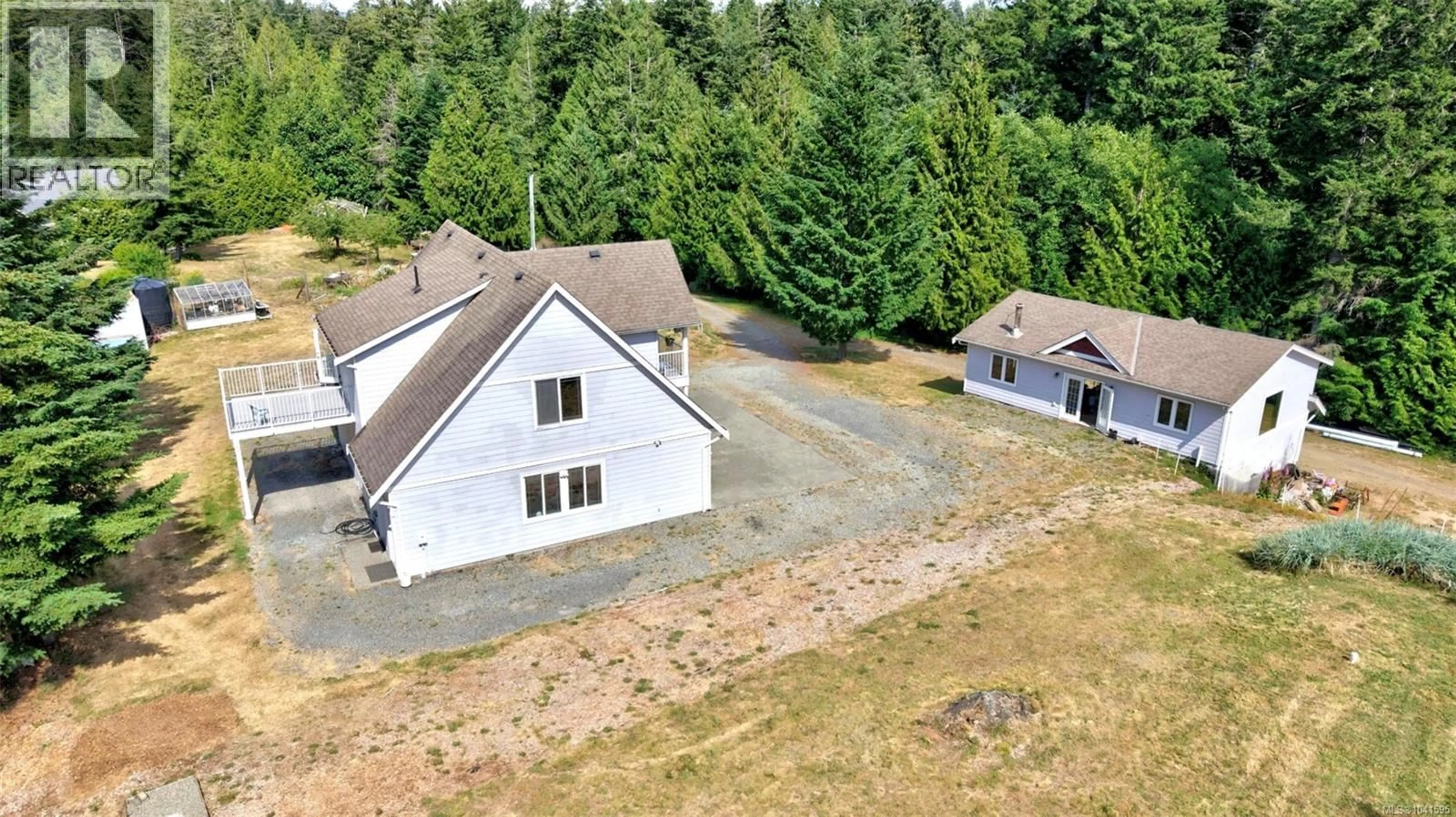 A pic from outside/outdoor area/front of a property/back of a property/a pic from drone, building for 2920 YOUNG LAKE ROAD, Sooke British Columbia V9Z0J6