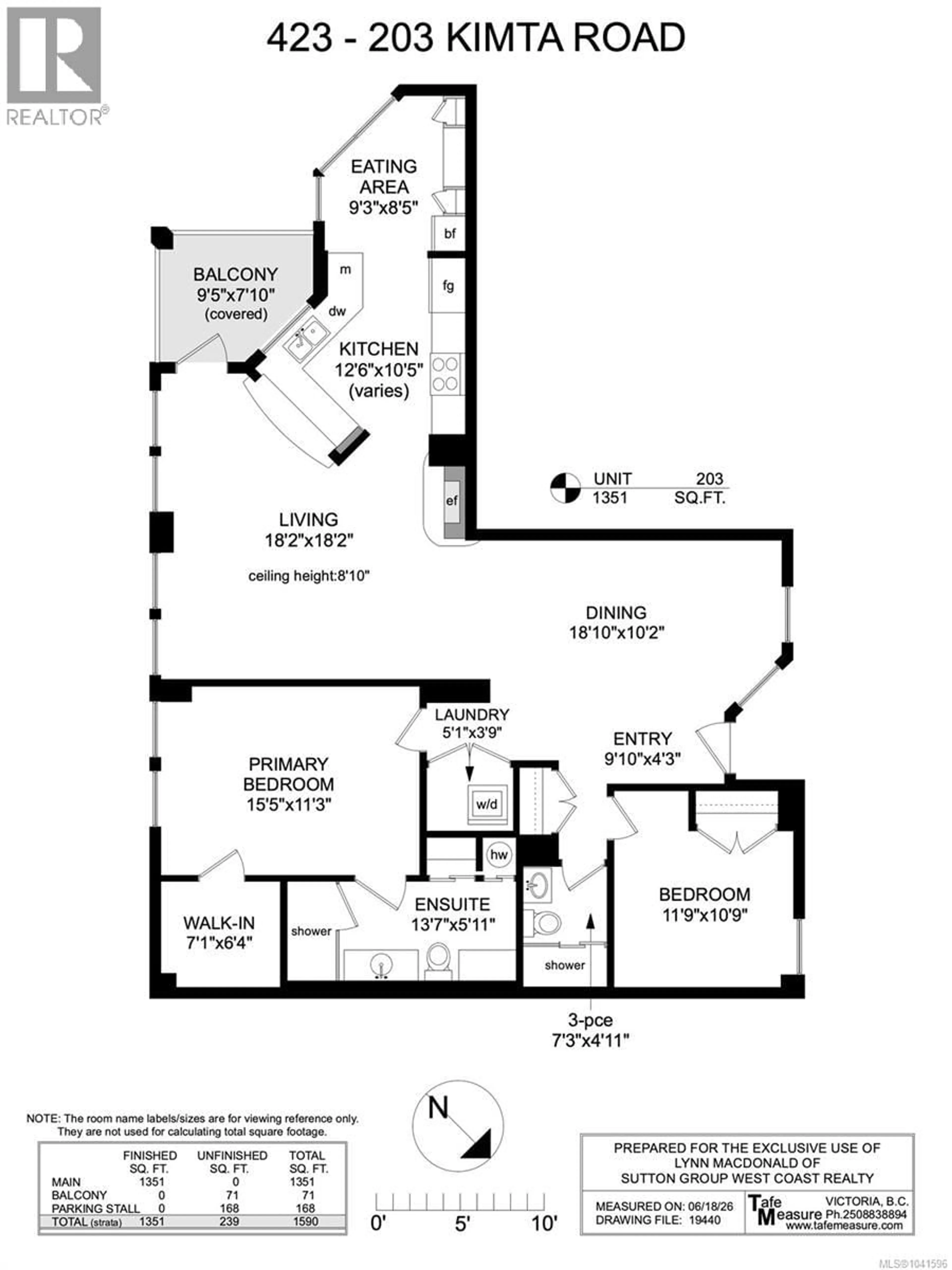 Floor plan for 423 - 203 KIMTA ROAD, Victoria British Columbia V9A6T5