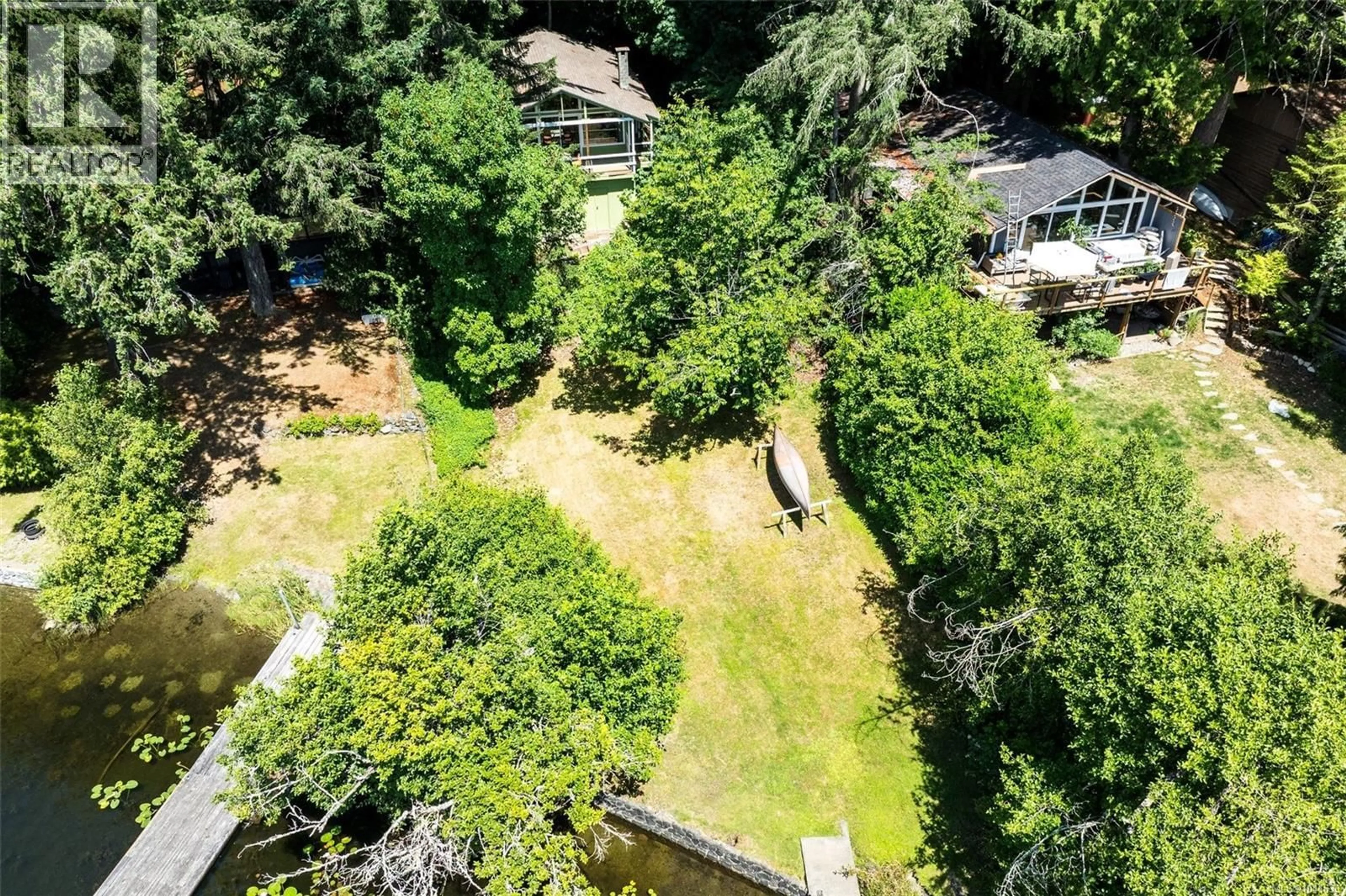 A pic from outside/outdoor area/front of a property/back of a property/a pic from drone, forest/trees view for 2442 SOMMER LANE, Shawnigan Lake British Columbia V8H2E5