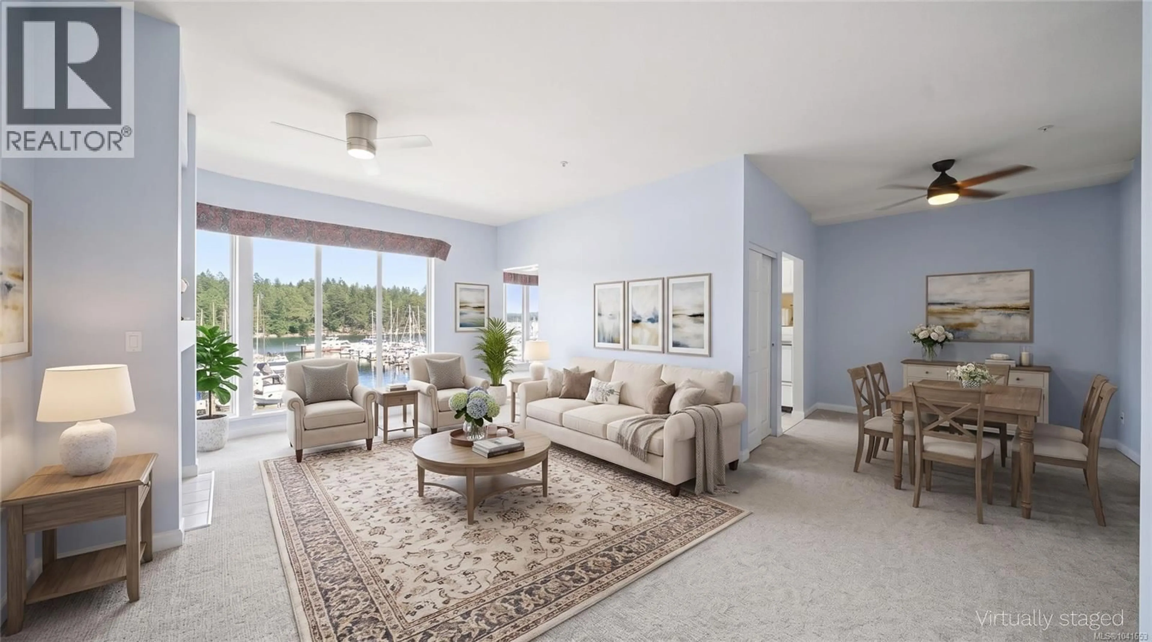 Living room with furniture, ceramic/tile floor for 402 - 566 STEWART AVENUE, Nanaimo British Columbia V9S5T5