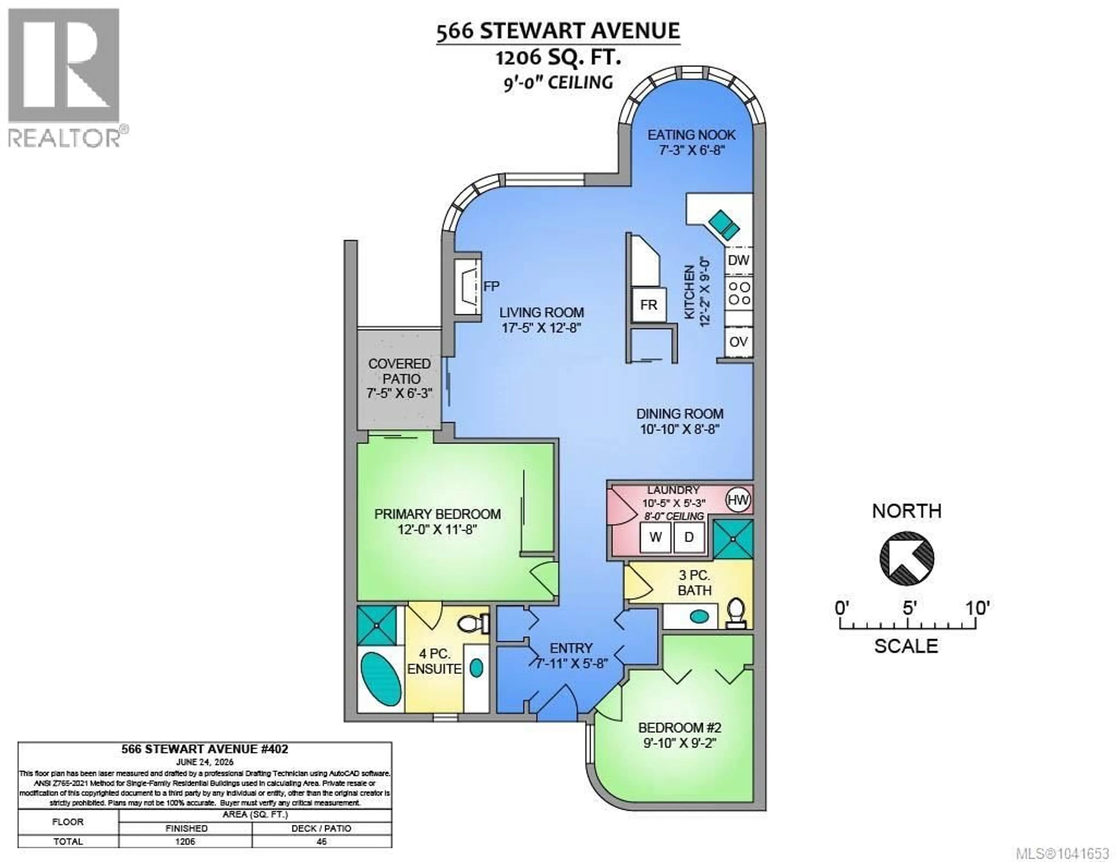 Floor plan for 402 - 566 STEWART AVENUE, Nanaimo British Columbia V9S5T5