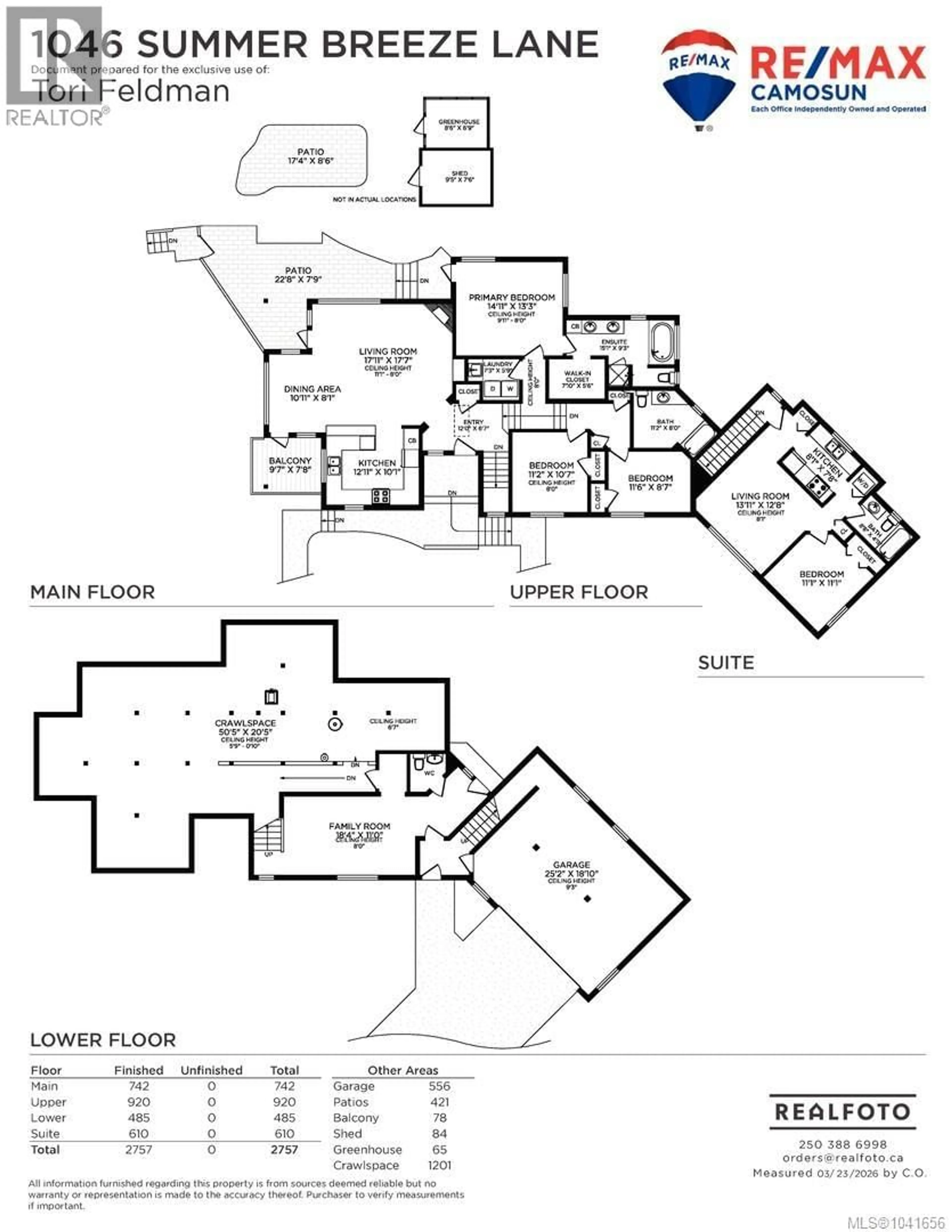 Floor plan for 1046 SUMMER BREEZE LANE, Langford British Columbia V9C4J9