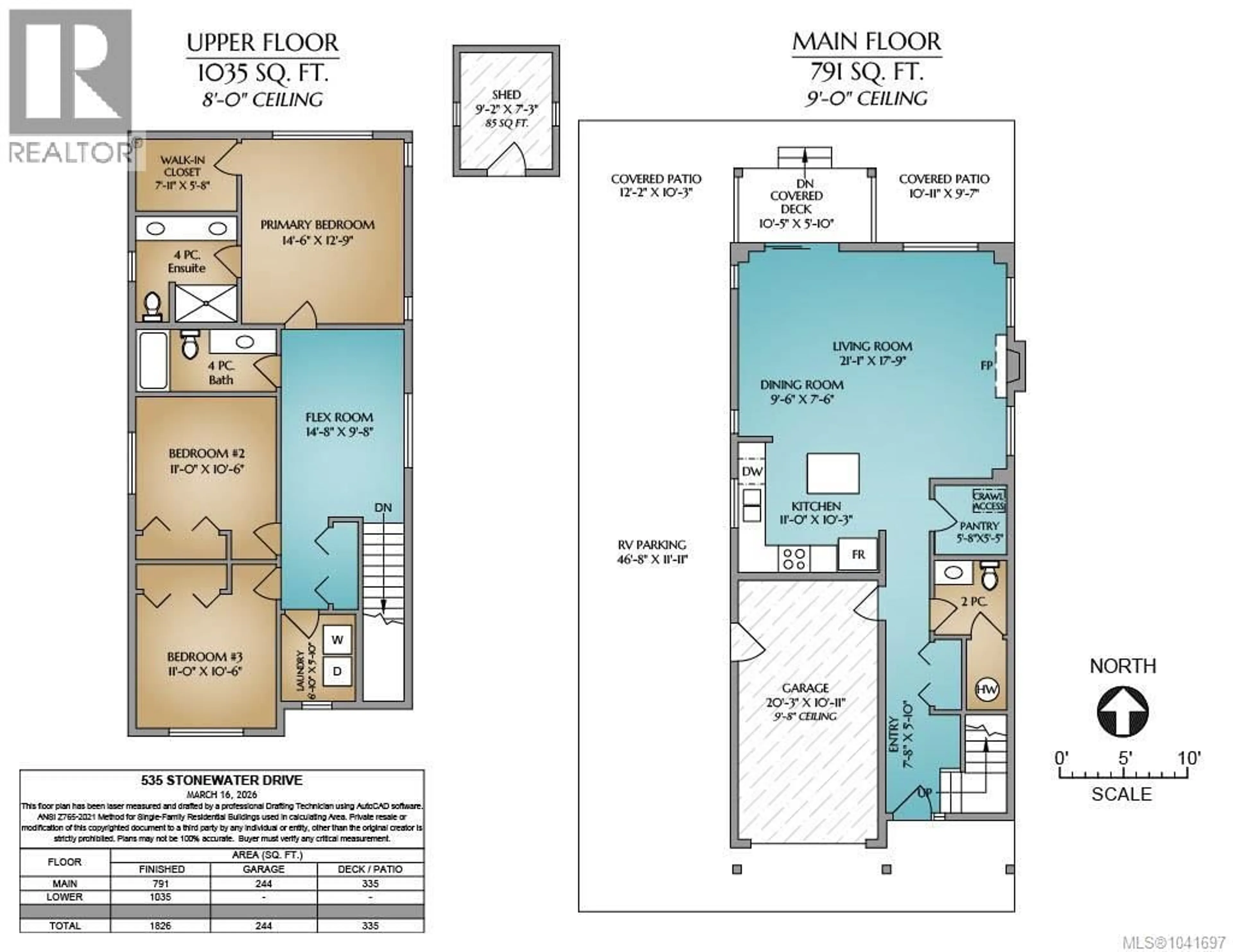 Floor plan for 535 STONEWATER DRIVE, Nanaimo British Columbia V9R0J9