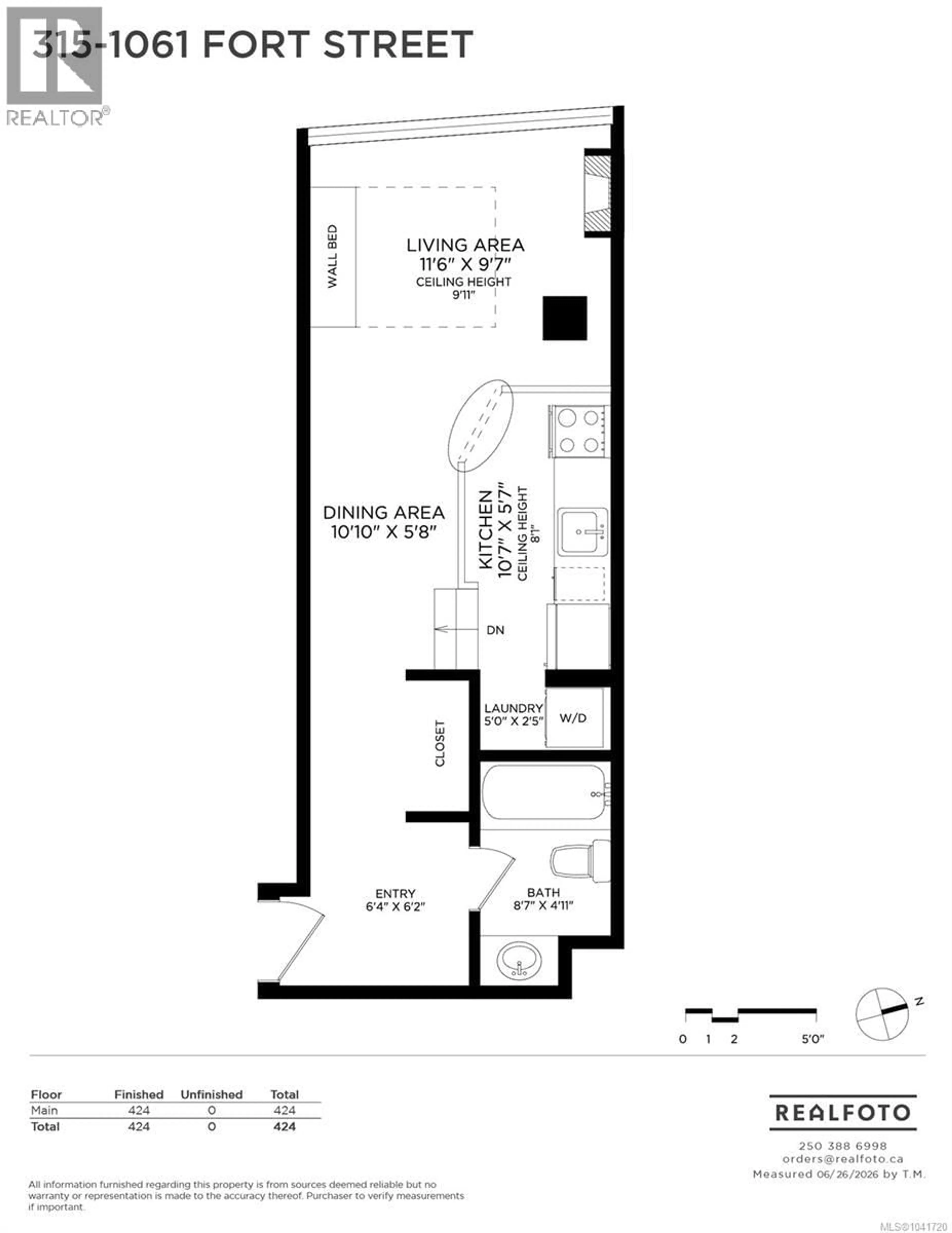 Floor plan for 315 - 1061 FORT STREET, Victoria British Columbia V8V5A1