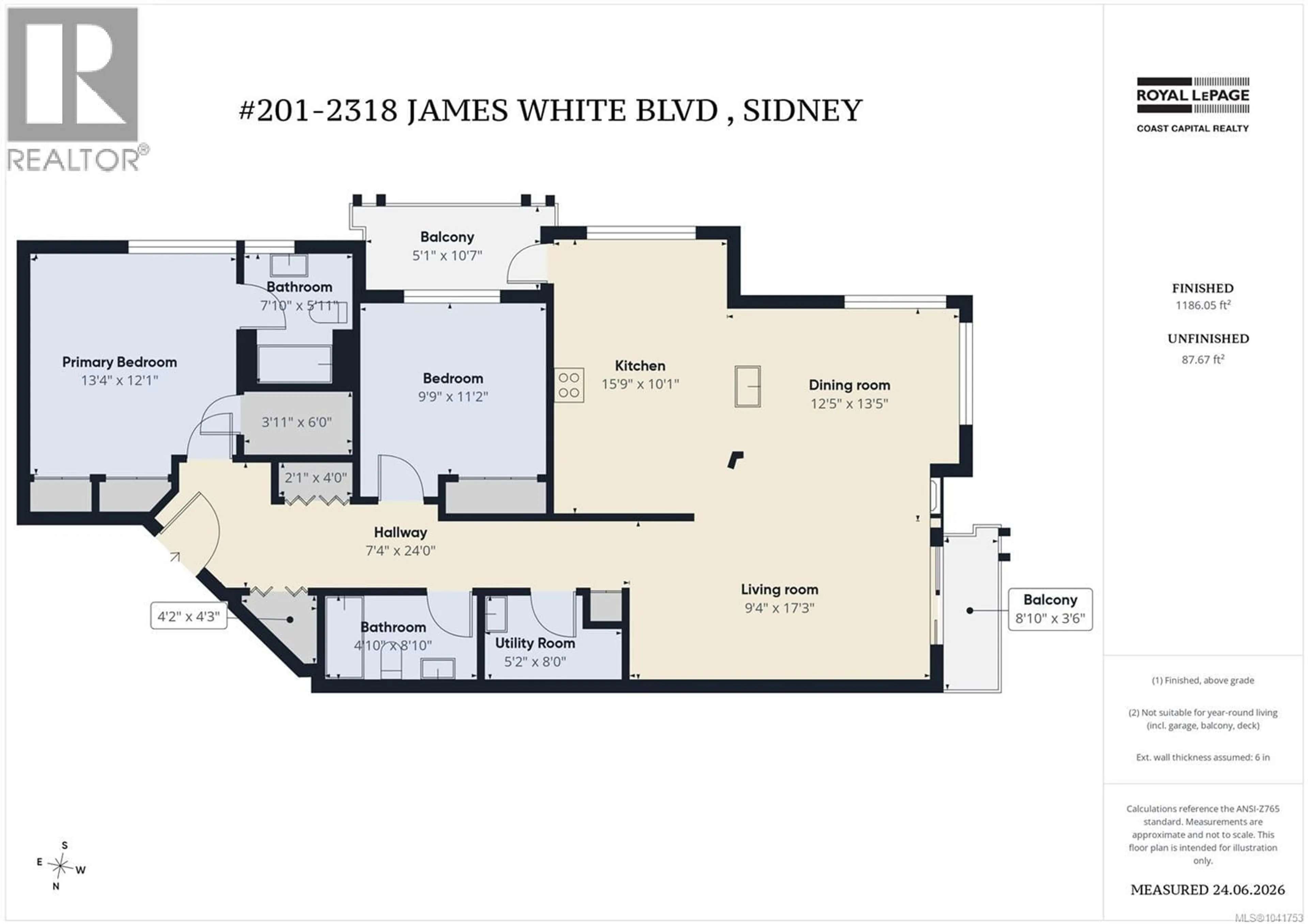 Floor plan for 201 - 2318 JAMES WHITE BOULEVARD, Sidney British Columbia V8L1Z6