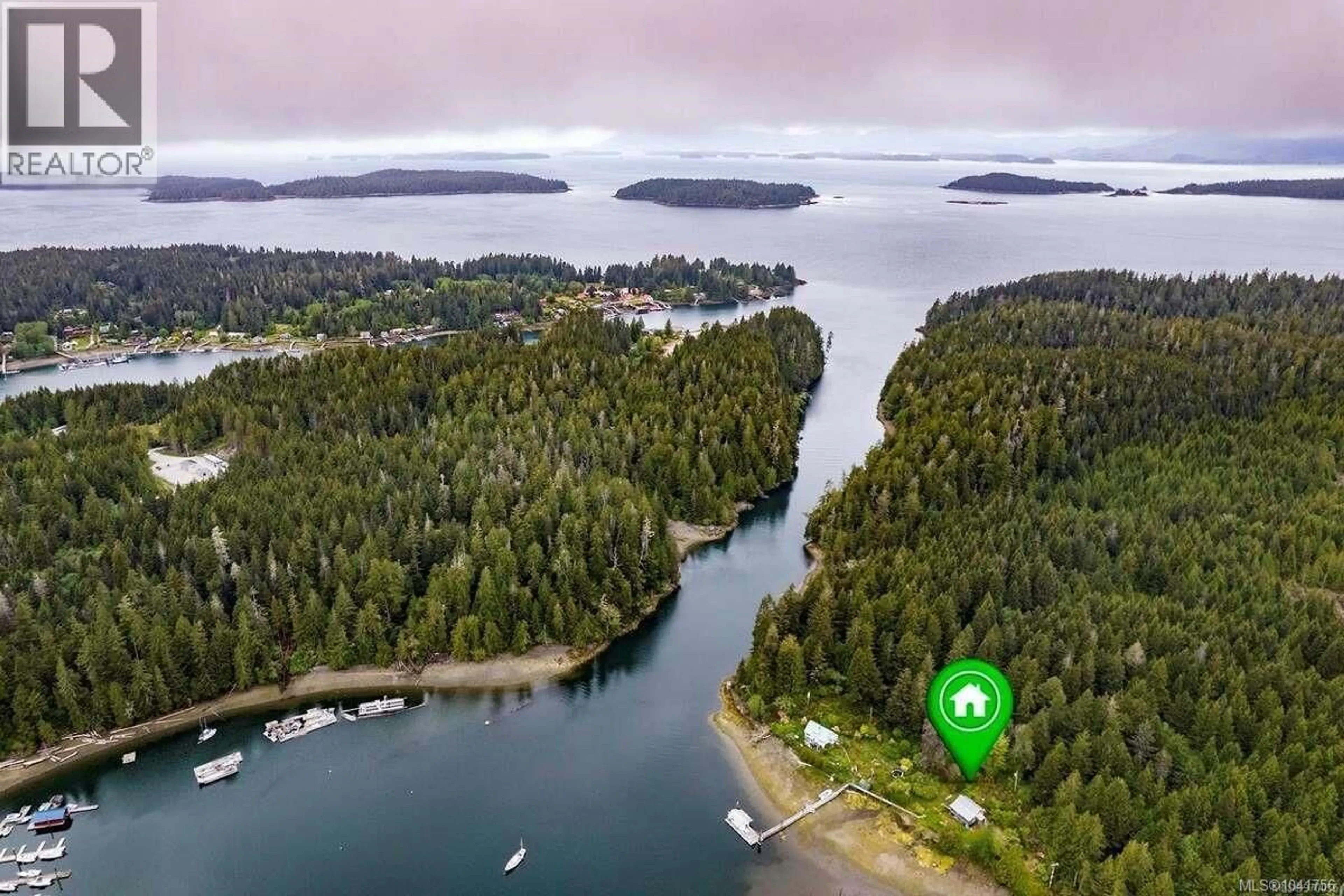 A pic from outside/outdoor area/front of a property/back of a property/a pic from drone, water/lake/river/ocean view for 326 GRAPPLER, Bamfield British Columbia V0R1B0