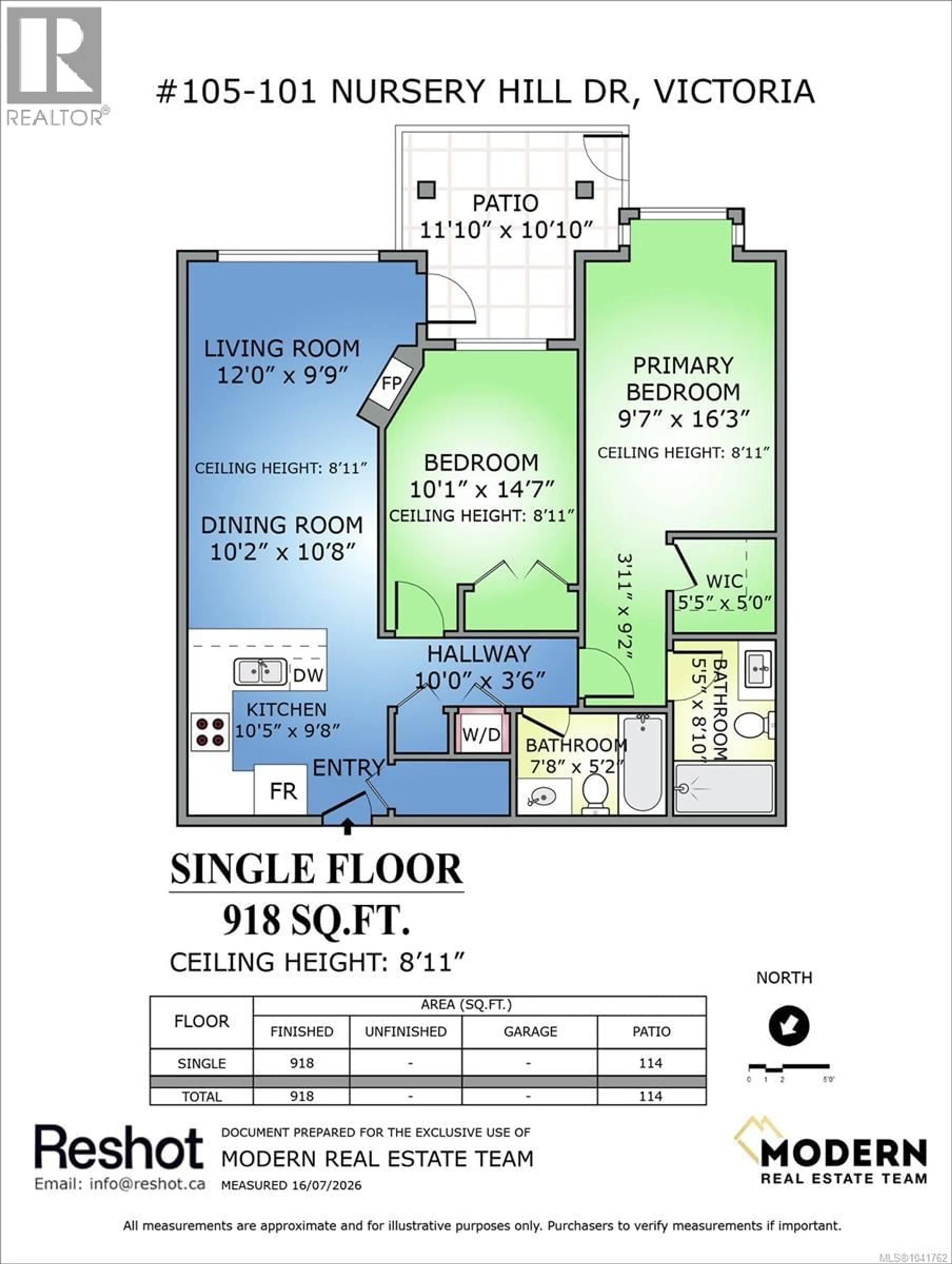 Floor plan for 105 - 101 NURSERY HILL DRIVE, View Royal British Columbia V9B0H5