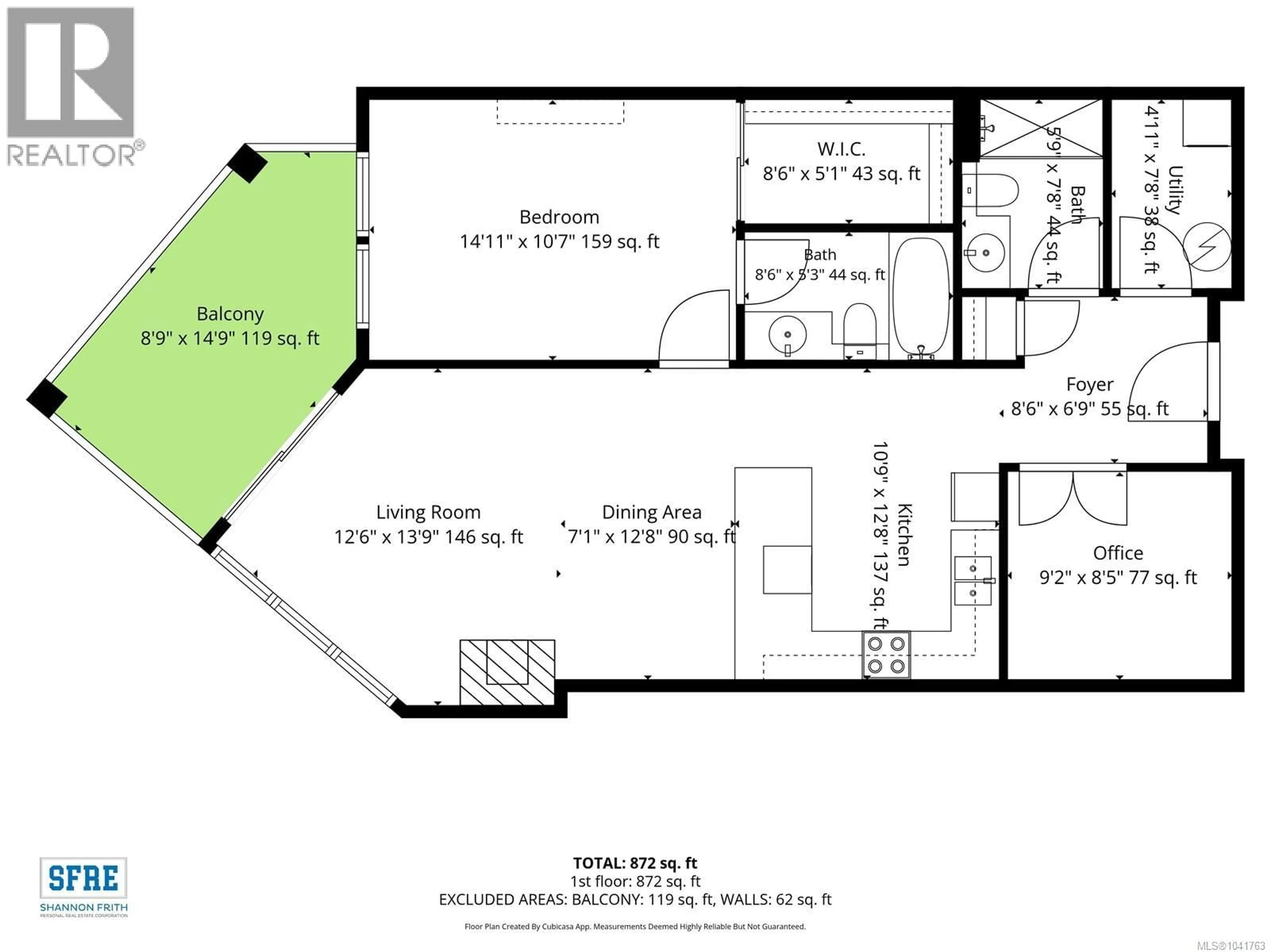 Floor plan for 416 - 6310 MCROBB AVENUE, Nanaimo British Columbia V9V1W8