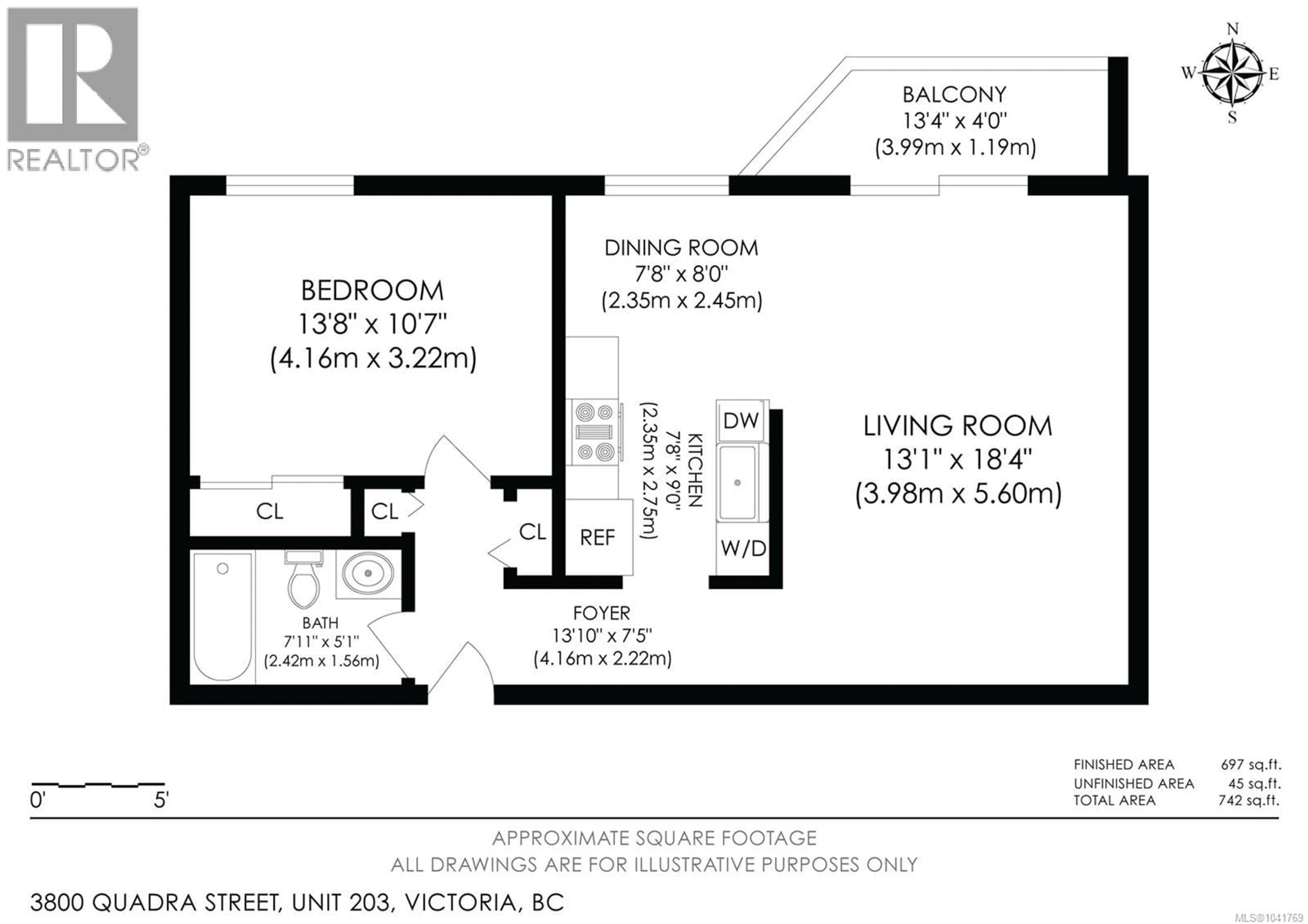 Floor plan for 203 - 3800 QUADRA STREET, Saanich British Columbia V8R5G4