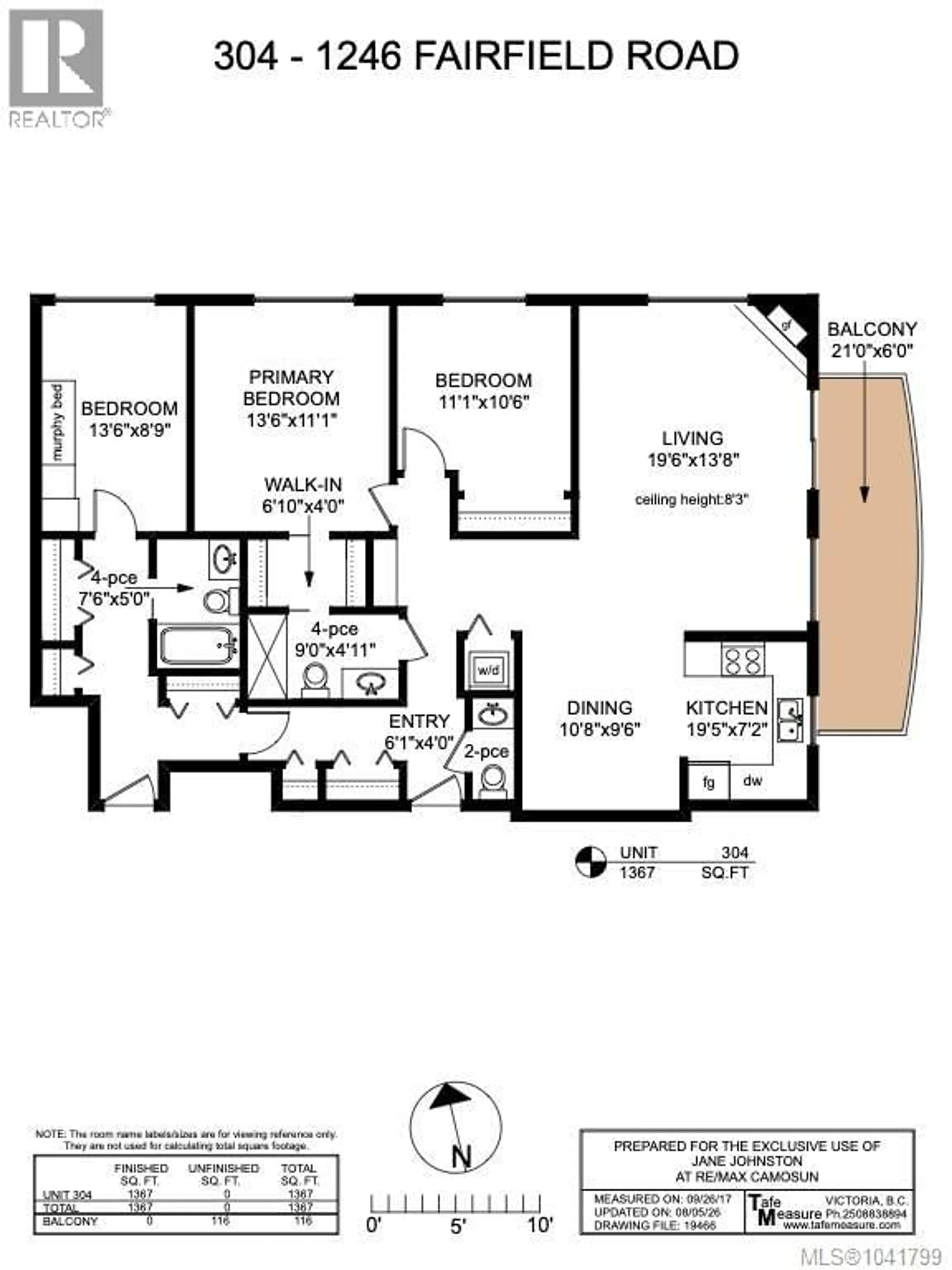 Floor plan for 304 - 1246 FAIRFIELD ROAD, Victoria British Columbia V8V3B5