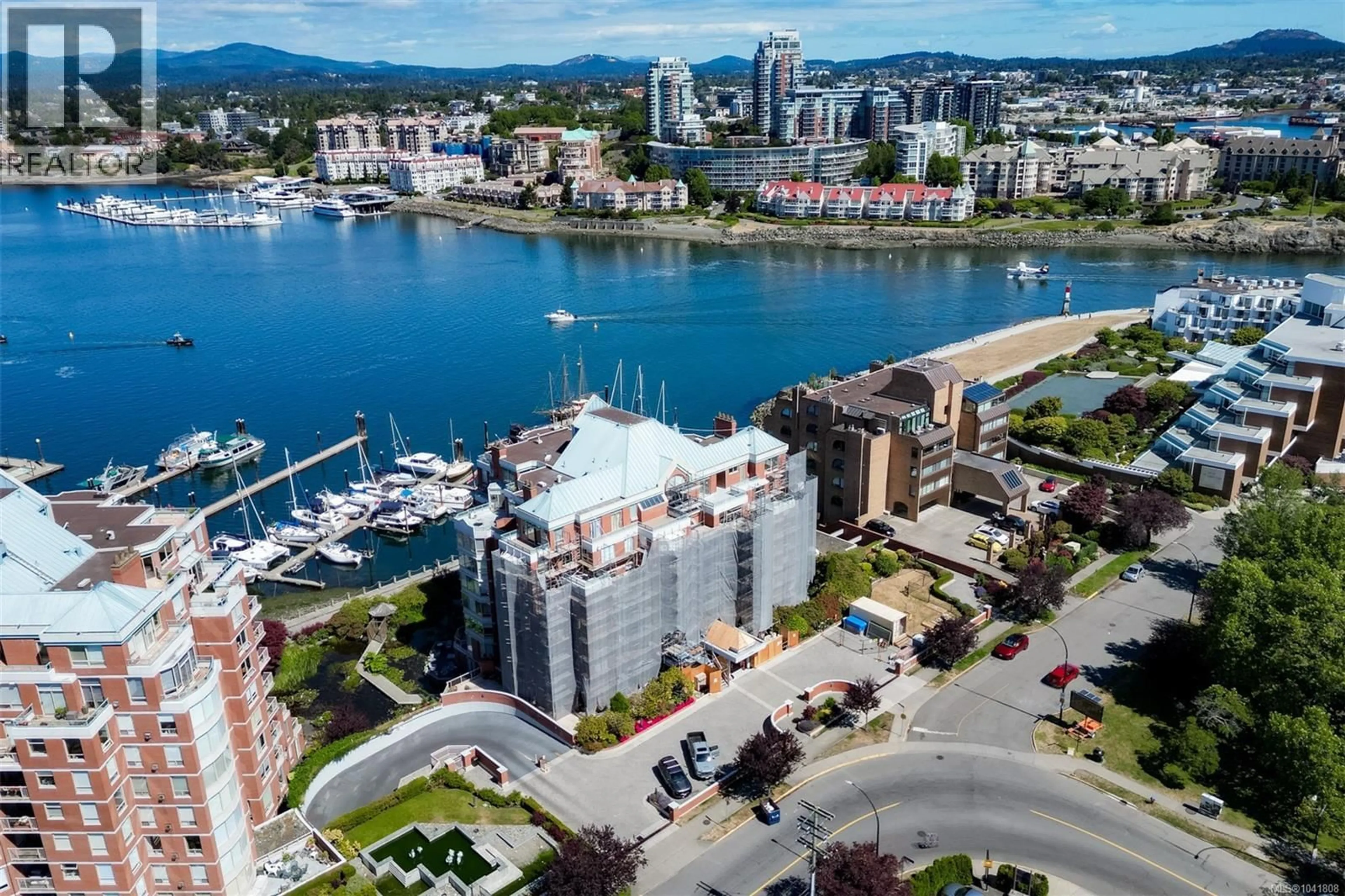 A pic from outside/outdoor area/front of a property/back of a property/a pic from drone, water/lake/river/ocean view for 103 - 636 MONTREAL STREET, Victoria British Columbia V8V4Y1