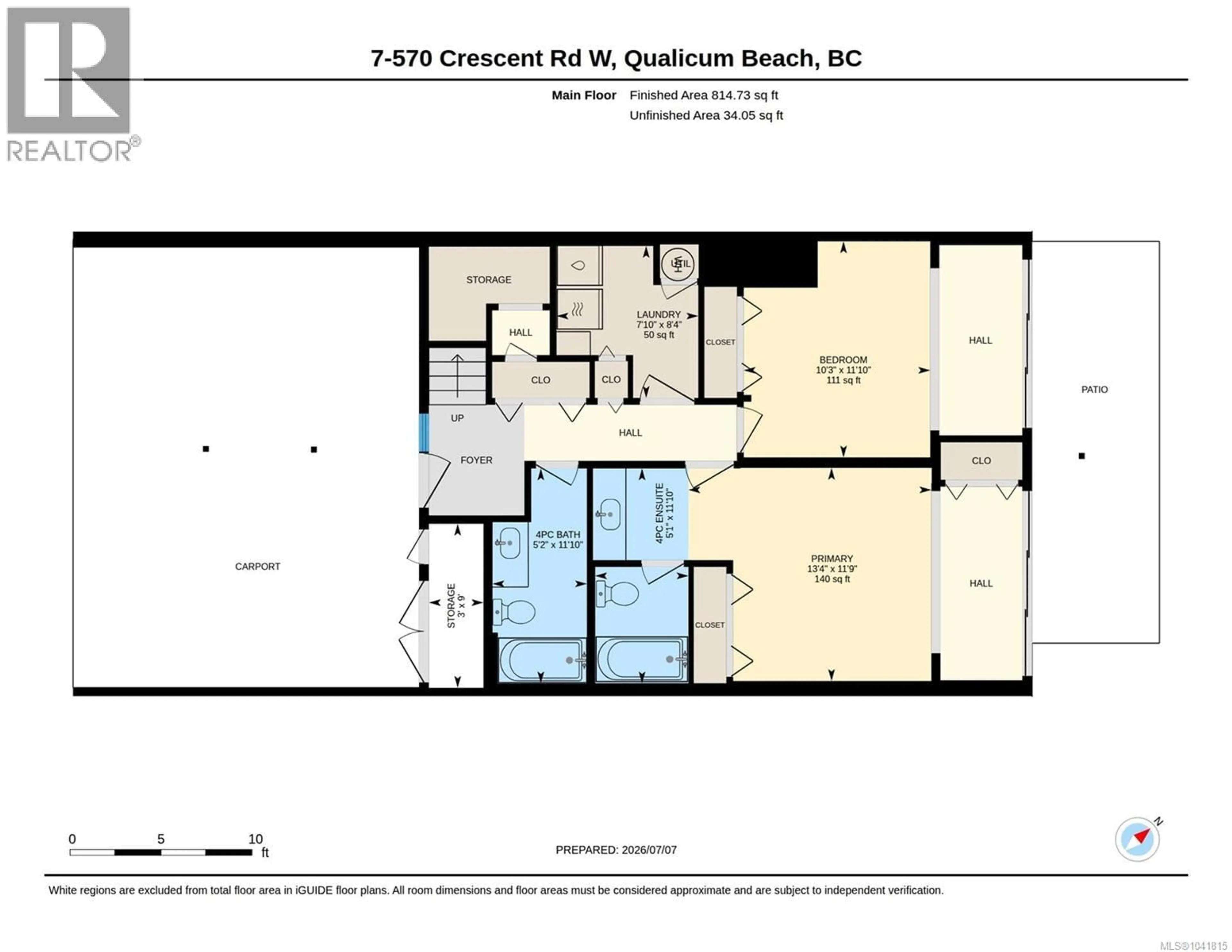 Floor plan for 7 - 570 CRESCENT ROAD WEST, Qualicum Beach British Columbia V9K1H9