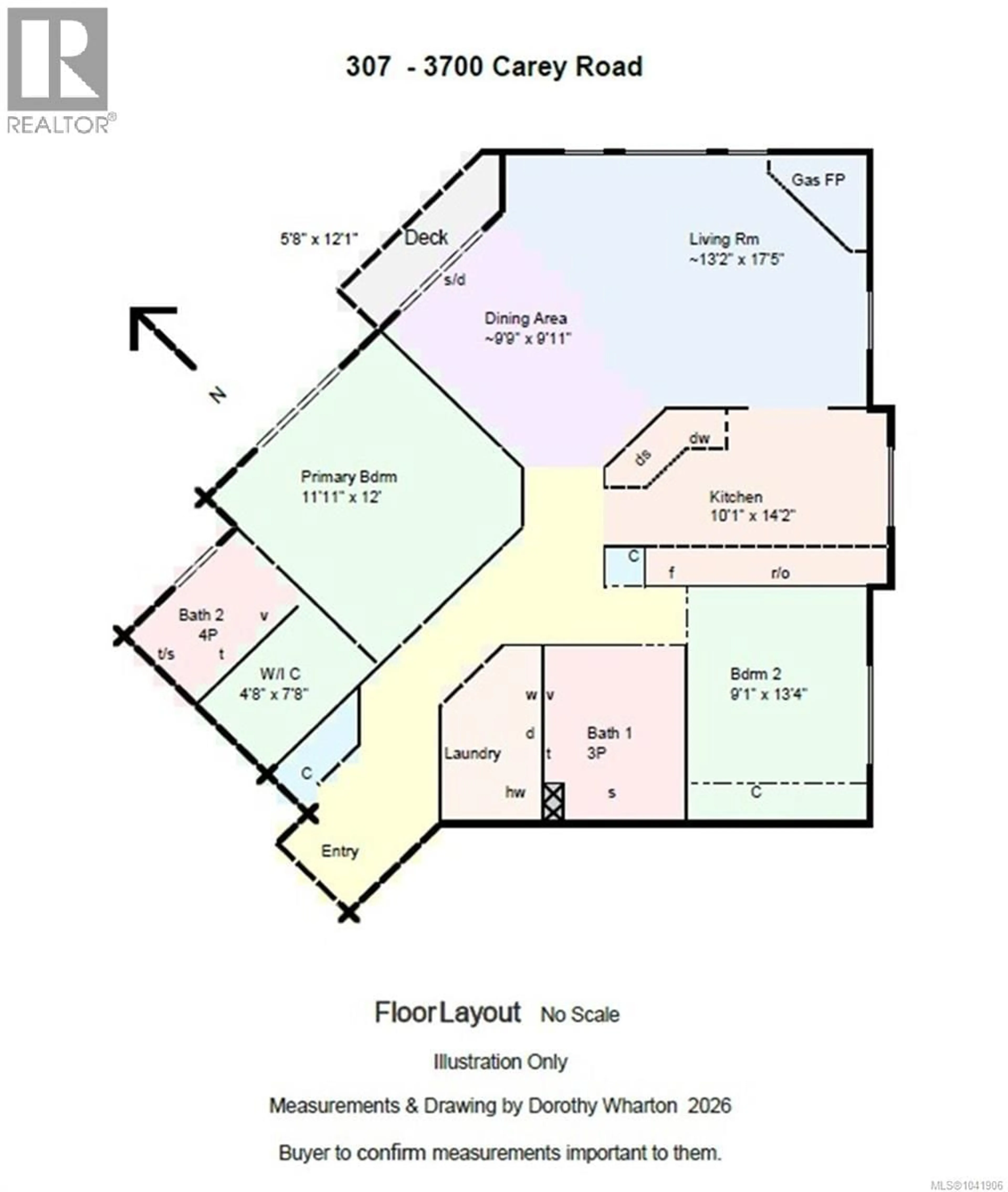 Floor plan for 307 - 3700 CAREY ROAD, Saanich British Columbia V8Z4C2