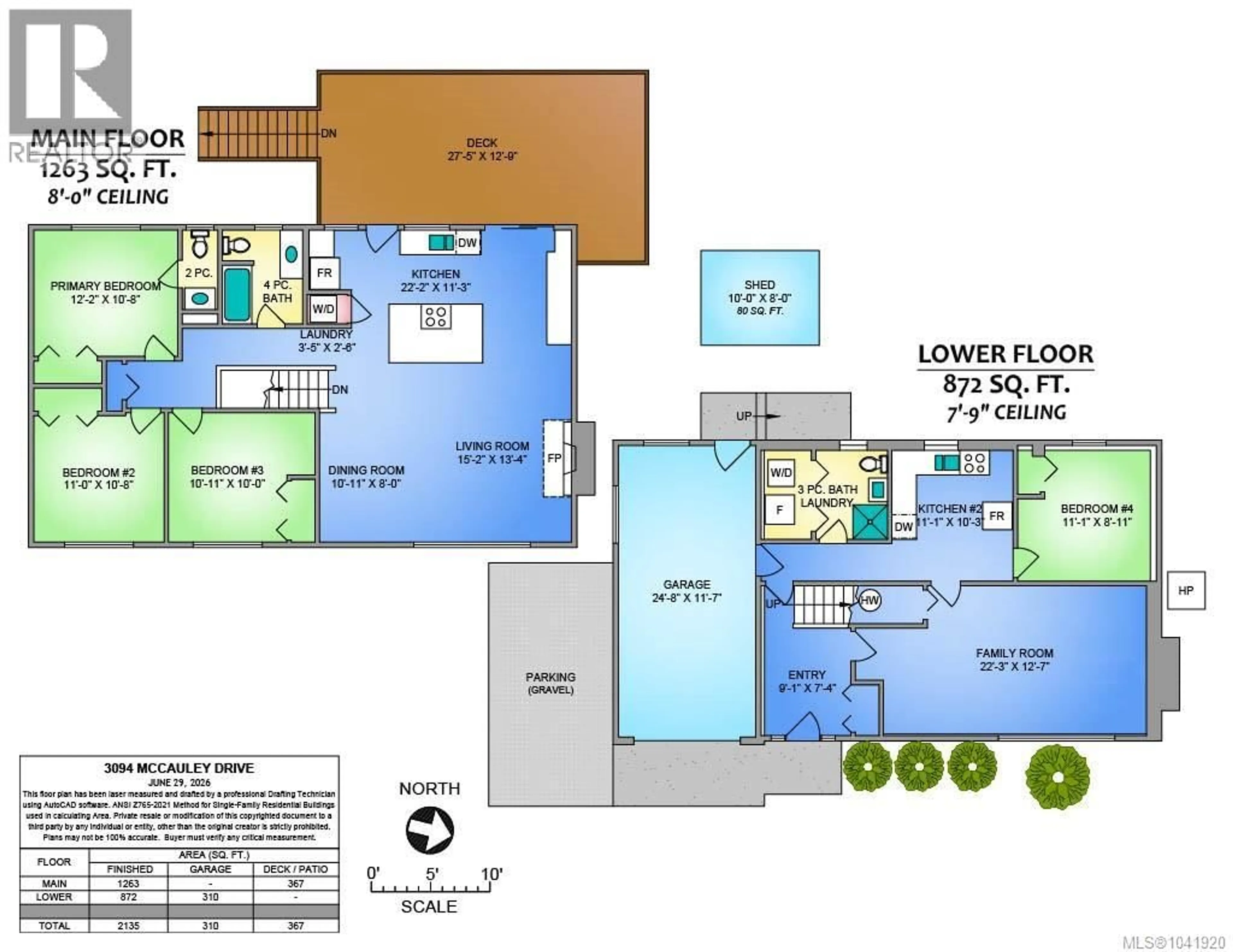 Floor plan for 3094 MCCAULEY DRIVE, Nanaimo British Columbia V9T1V8