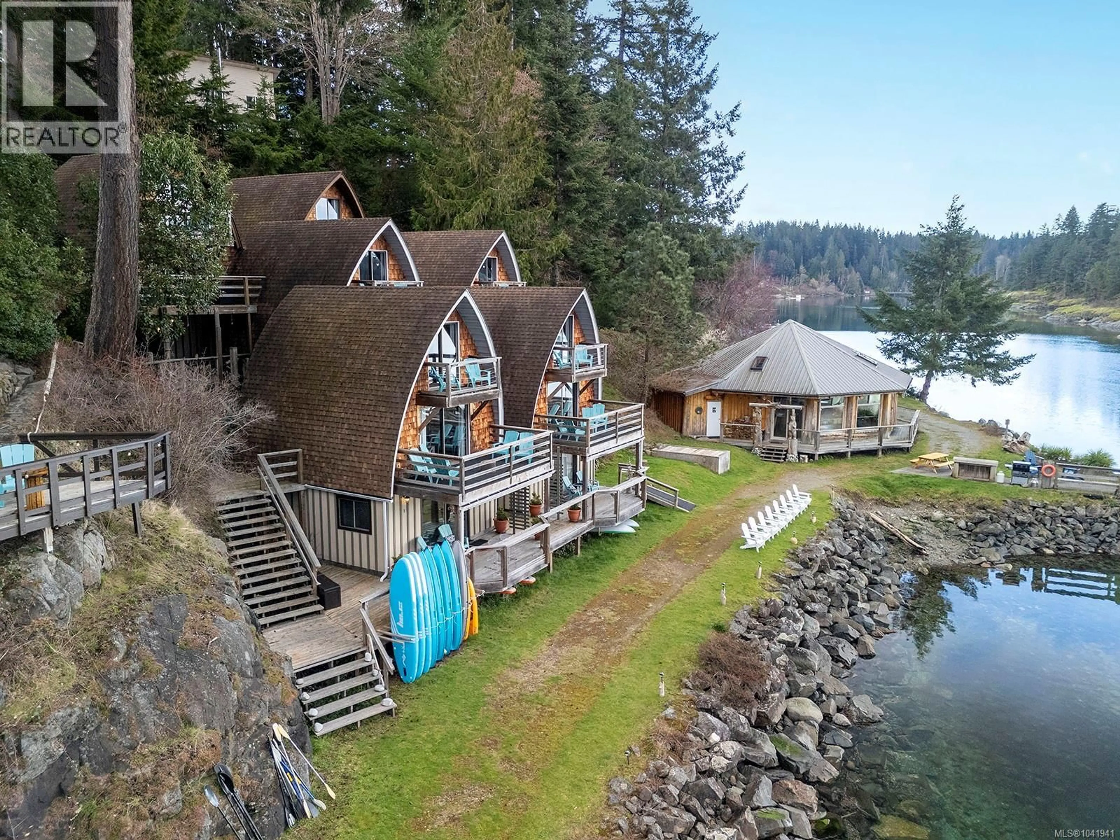 A pic from outside/outdoor area/front of a property/back of a property/a pic from drone, water/lake/river/ocean view for 774 CLIFFE ROAD, Quadra Island British Columbia V0P1N0