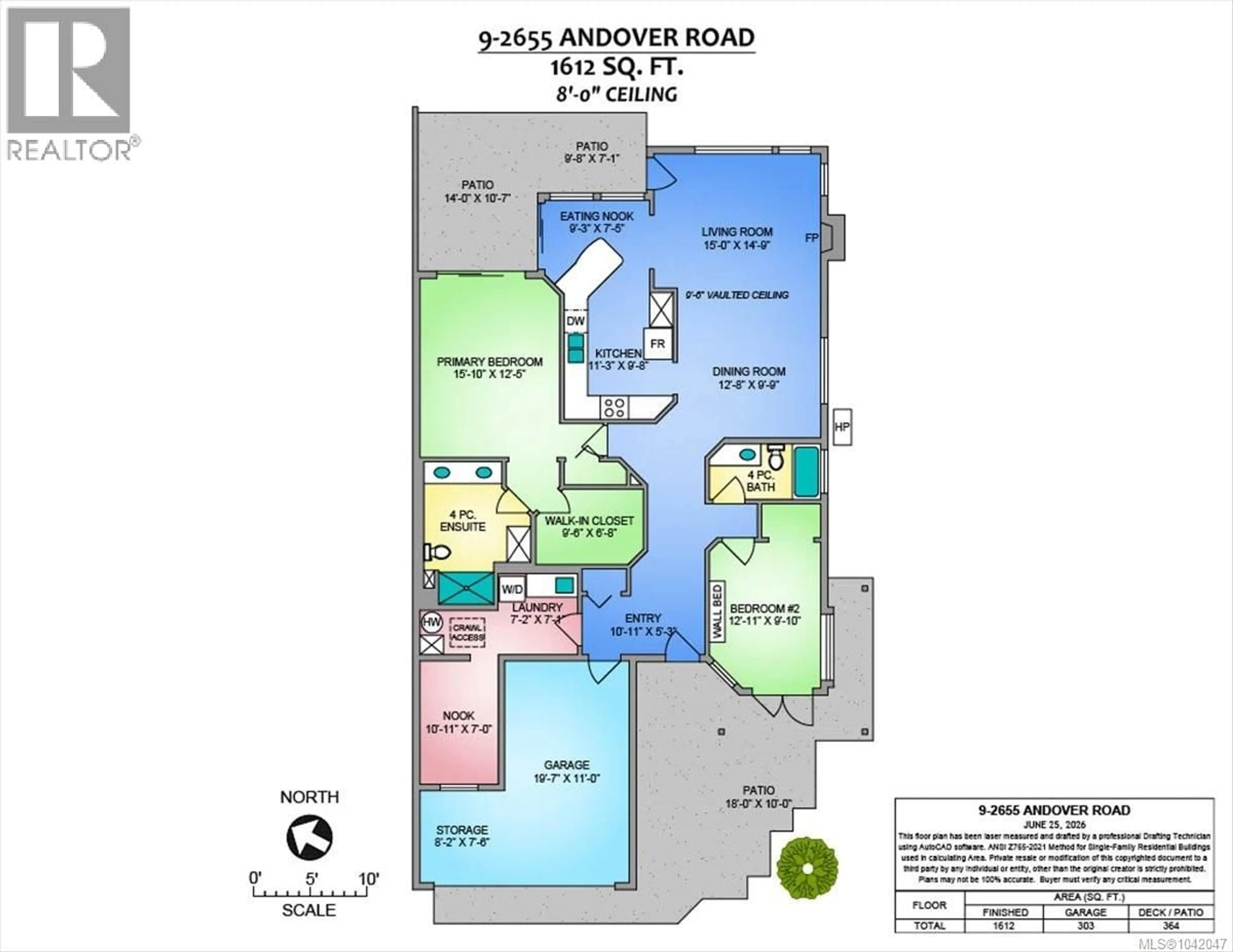 Floor plan for 9 - 2655 ANDOVER ROAD, Nanoose Bay British Columbia V9P9J5