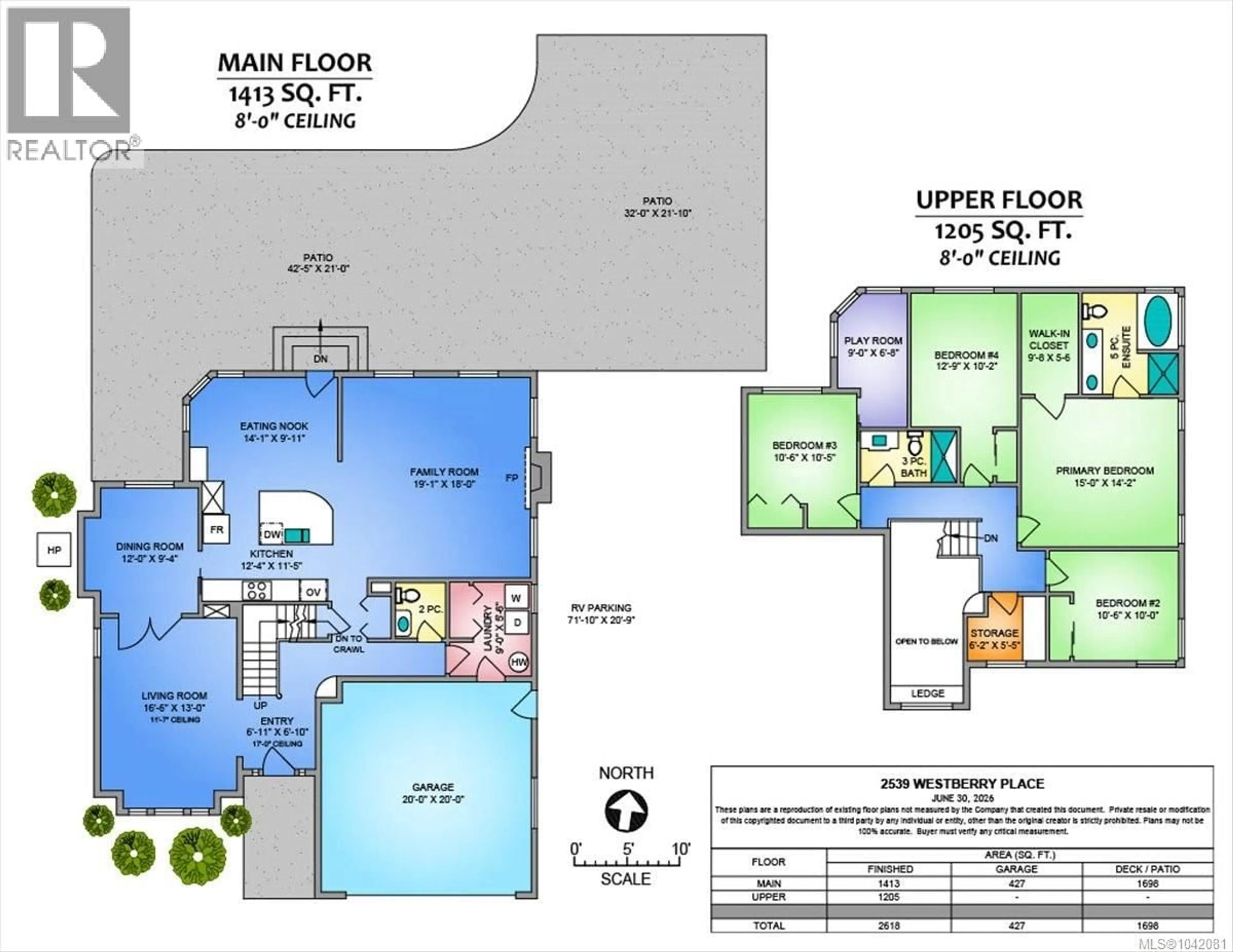 Floor plan for 2539 WESTBERRY PLACE, Nanaimo British Columbia V9R6Y7