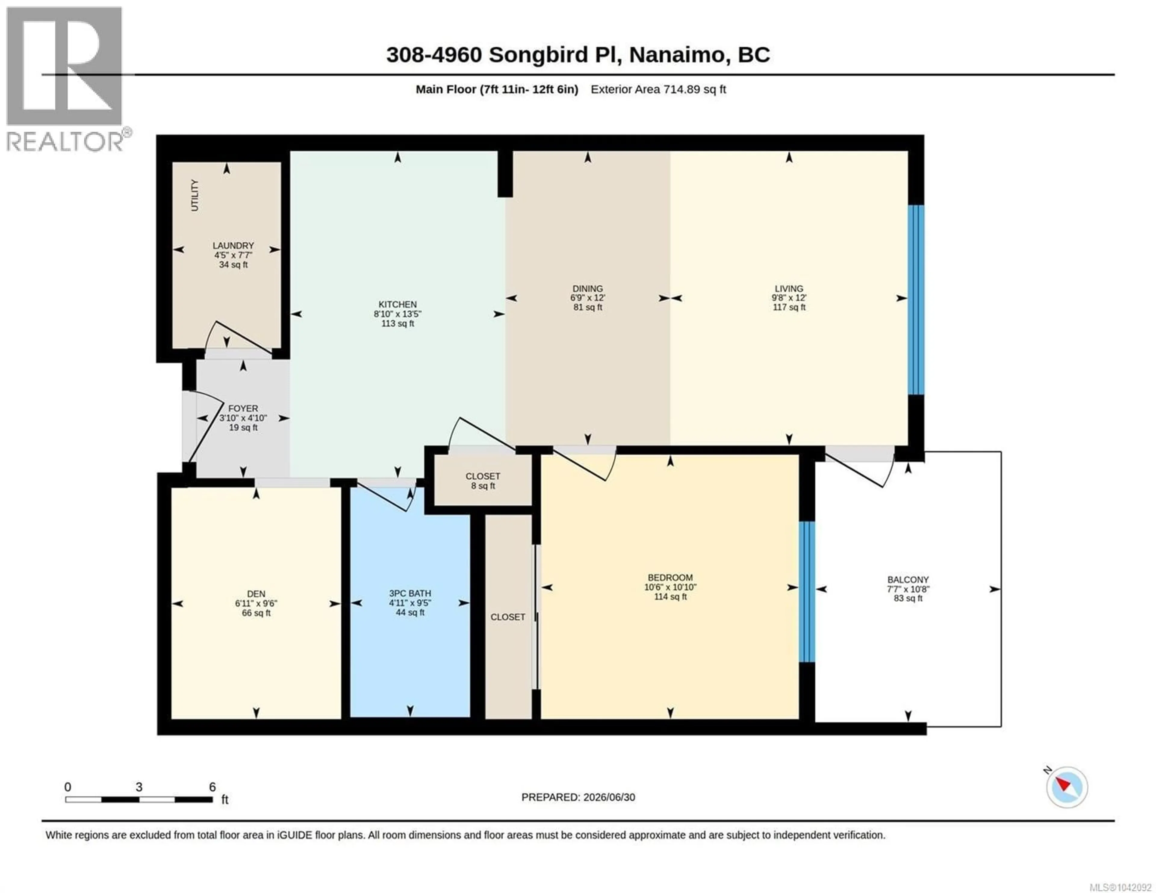 Floor plan for 308 - 4960 SONGBIRD PLACE, Nanaimo British Columbia V9T0H7