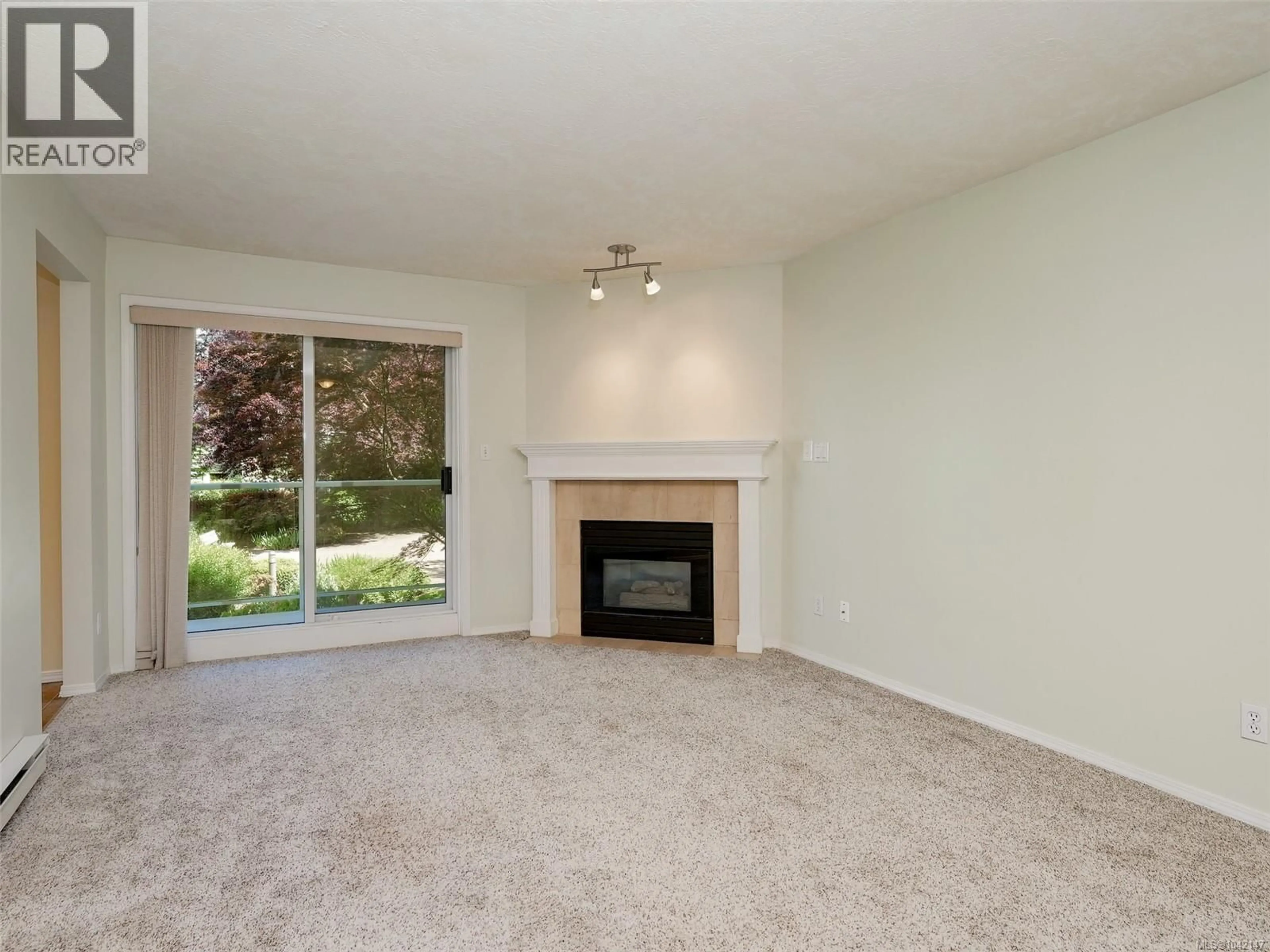 Living room with furniture, carpet floor for 210 - 494 MARSETT PLACE, Saanich British Columbia V8Z7J1
