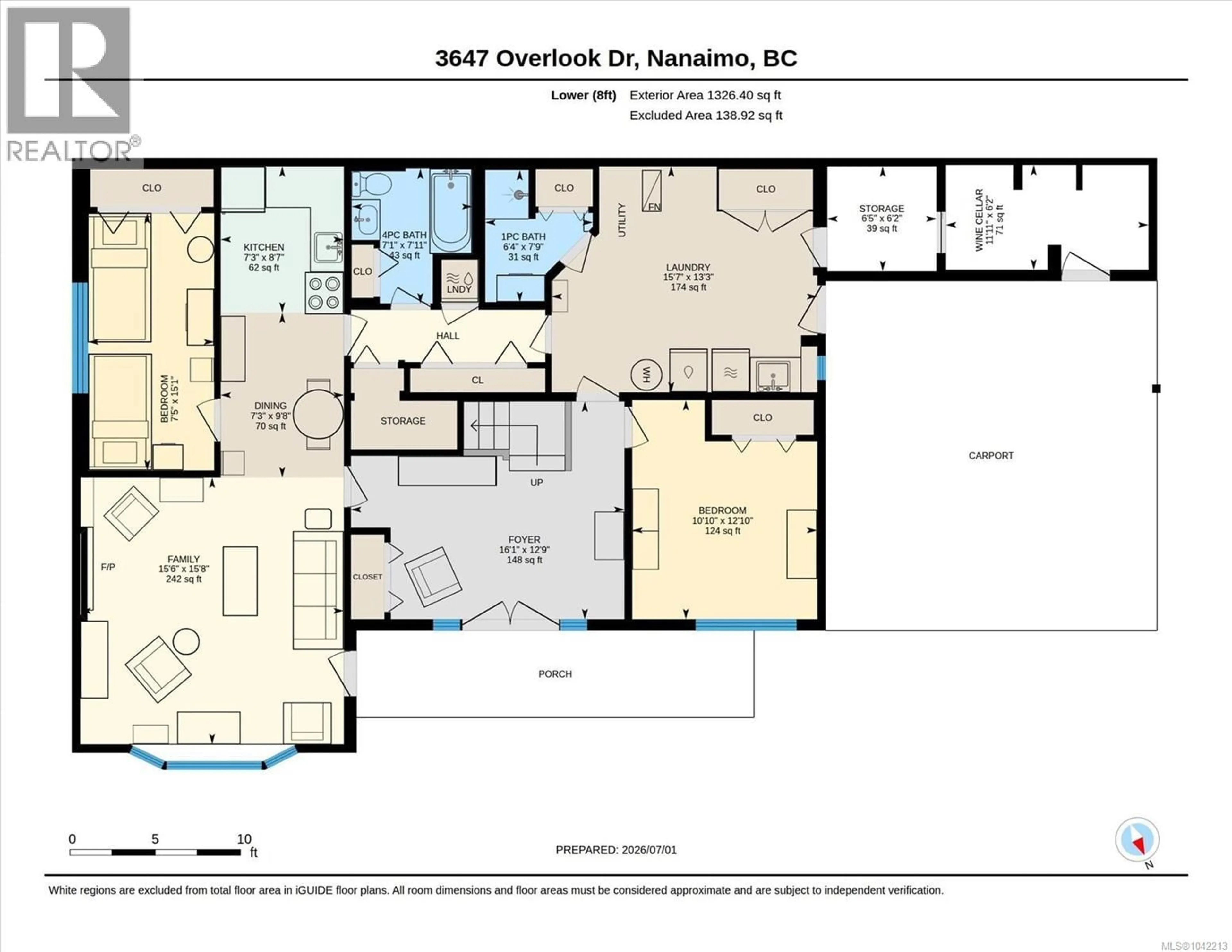 Floor plan for 3647 OVERLOOK DRIVE, Nanaimo British Columbia V9T1M5