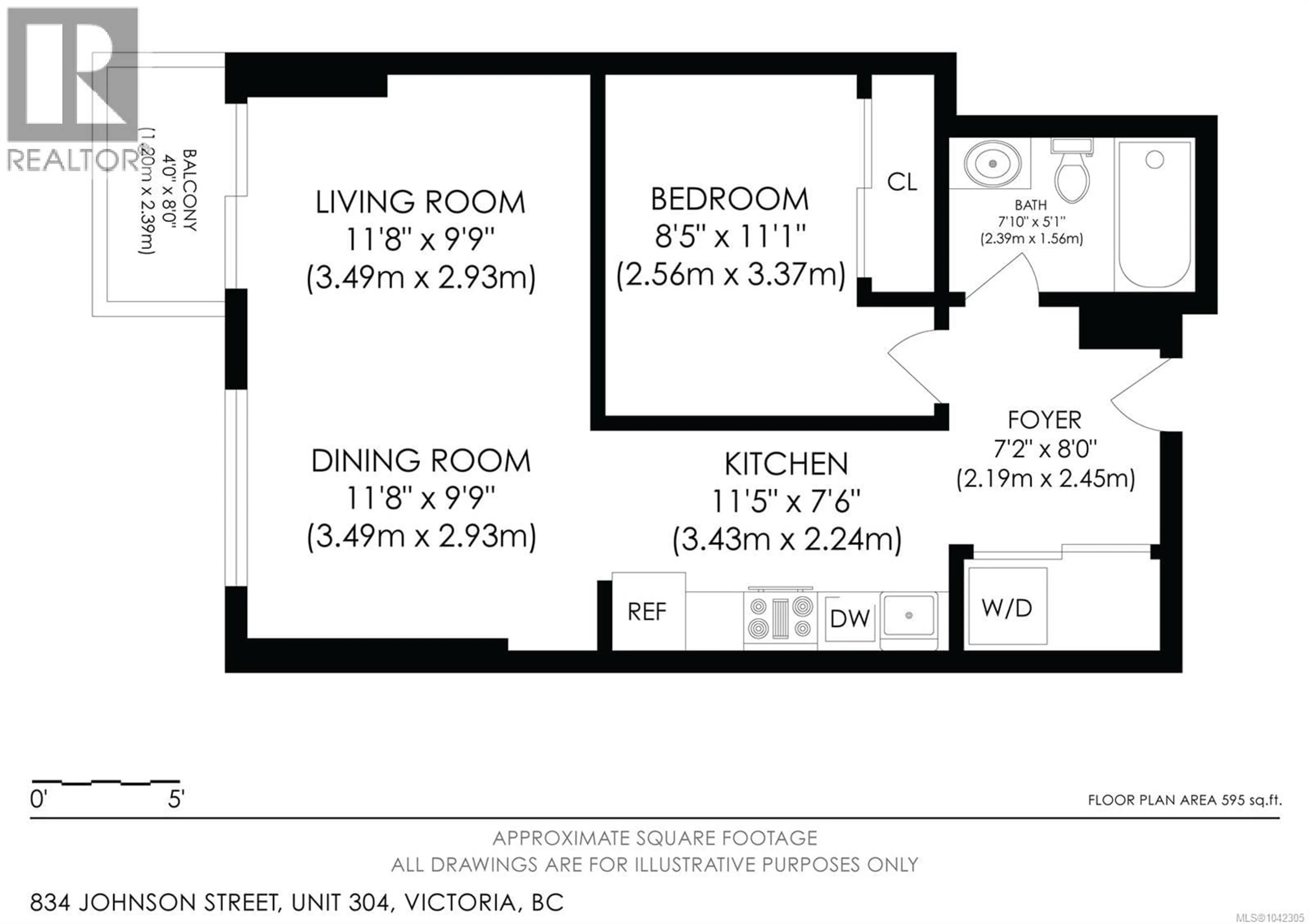 Floor plan for 304 - 834 JOHNSON STREET, Victoria British Columbia V8W1N3