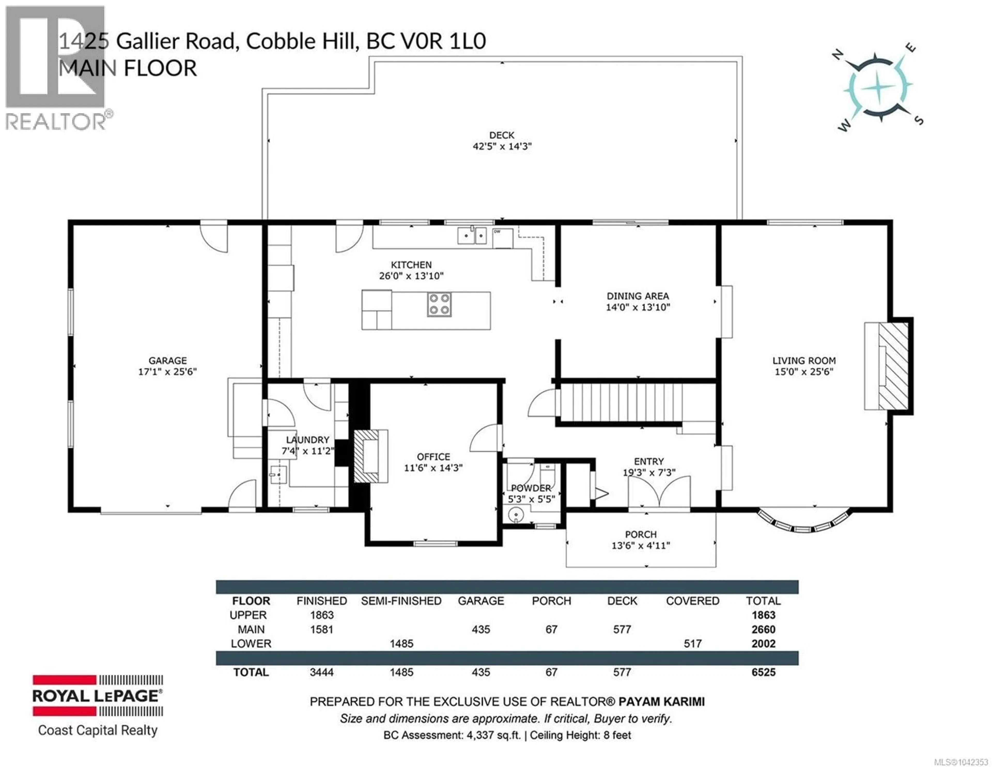 Floor plan for 1425 GALLIER ROAD, Cobble Hill British Columbia V0R1L0