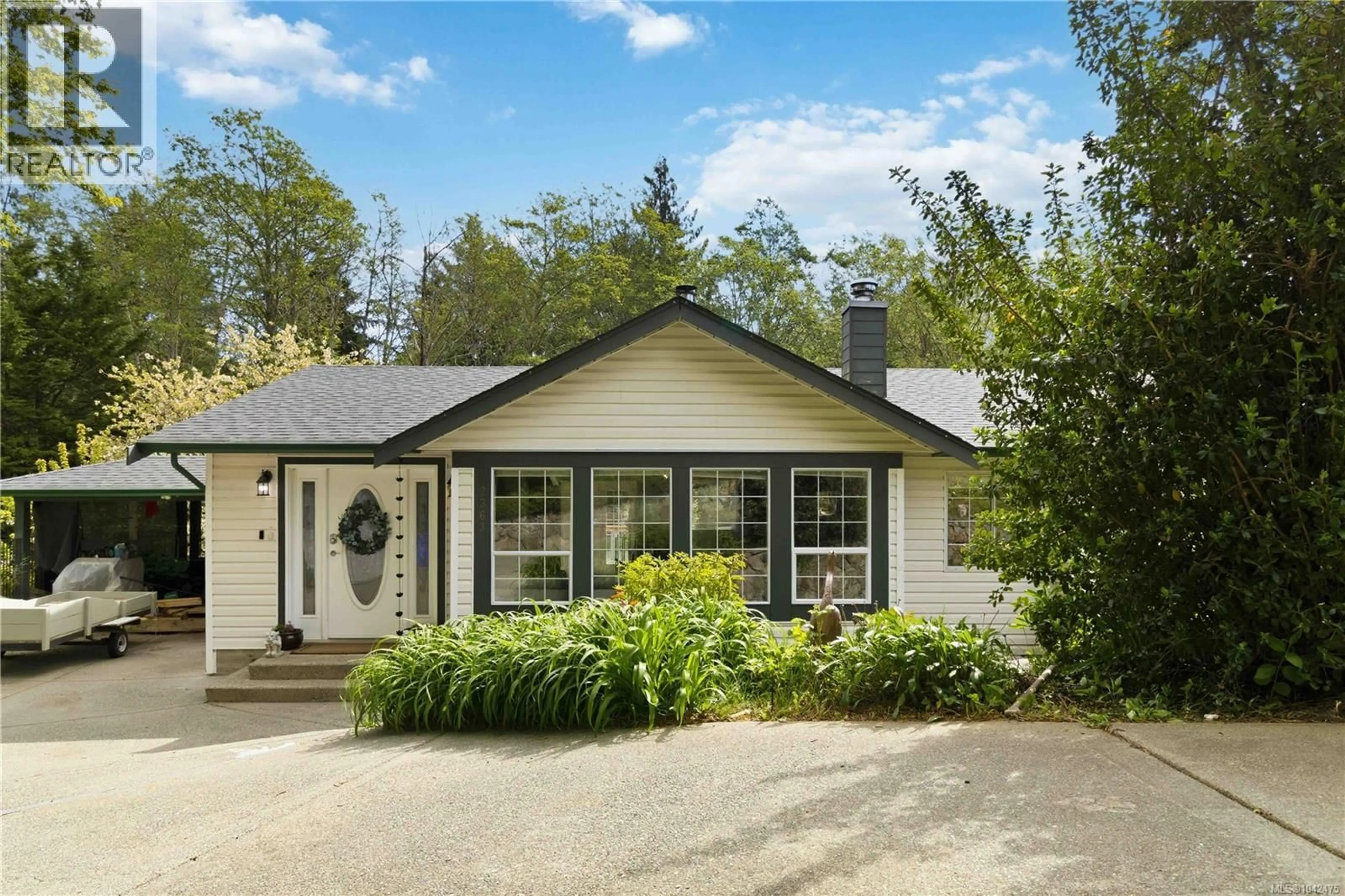Home with vinyl exterior material, street for 2363 GALENA ROAD, Sooke British Columbia V9Z0M4