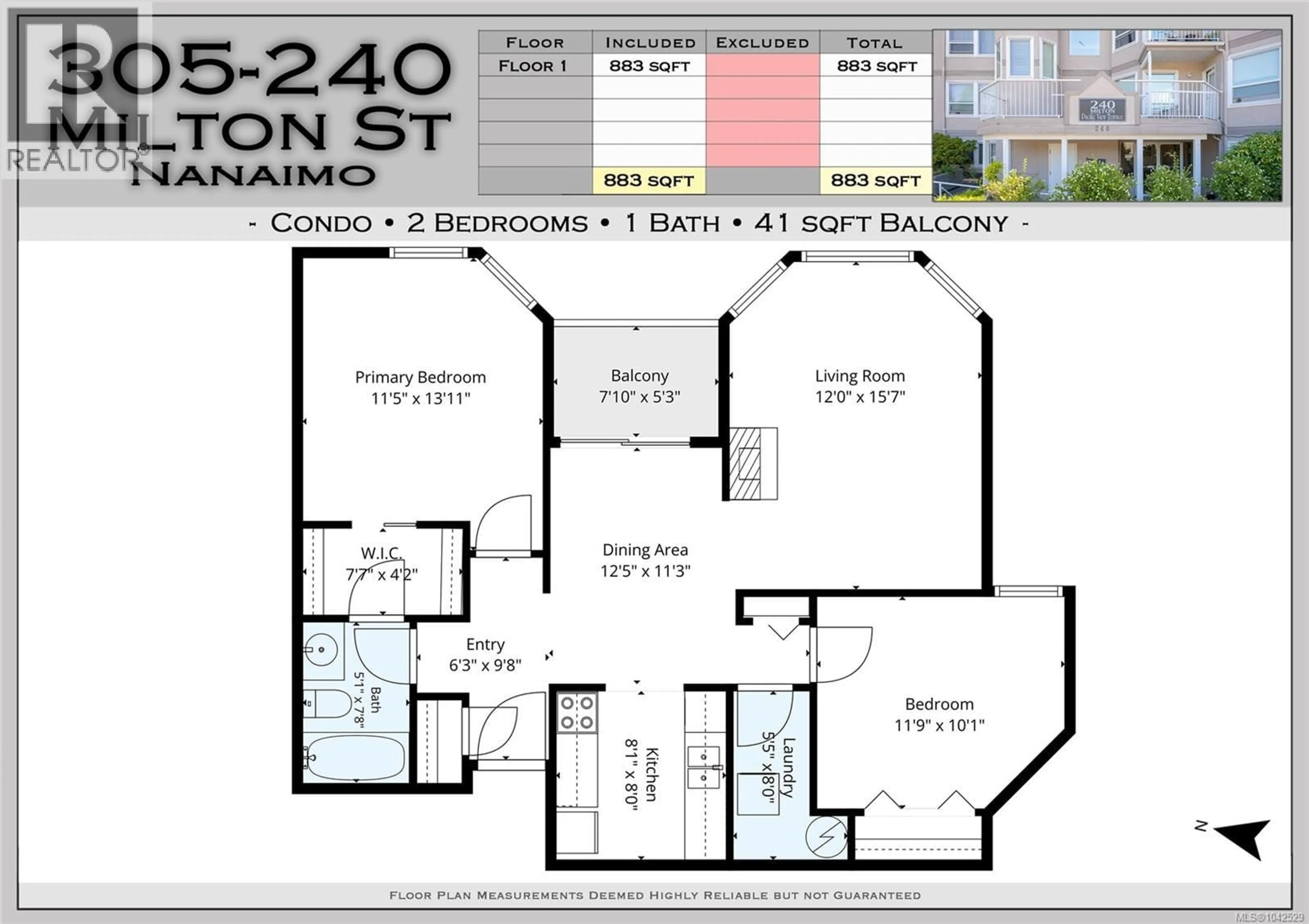 Floor plan for 305 - 240 MILTON STREET, Nanaimo British Columbia V9R2K6