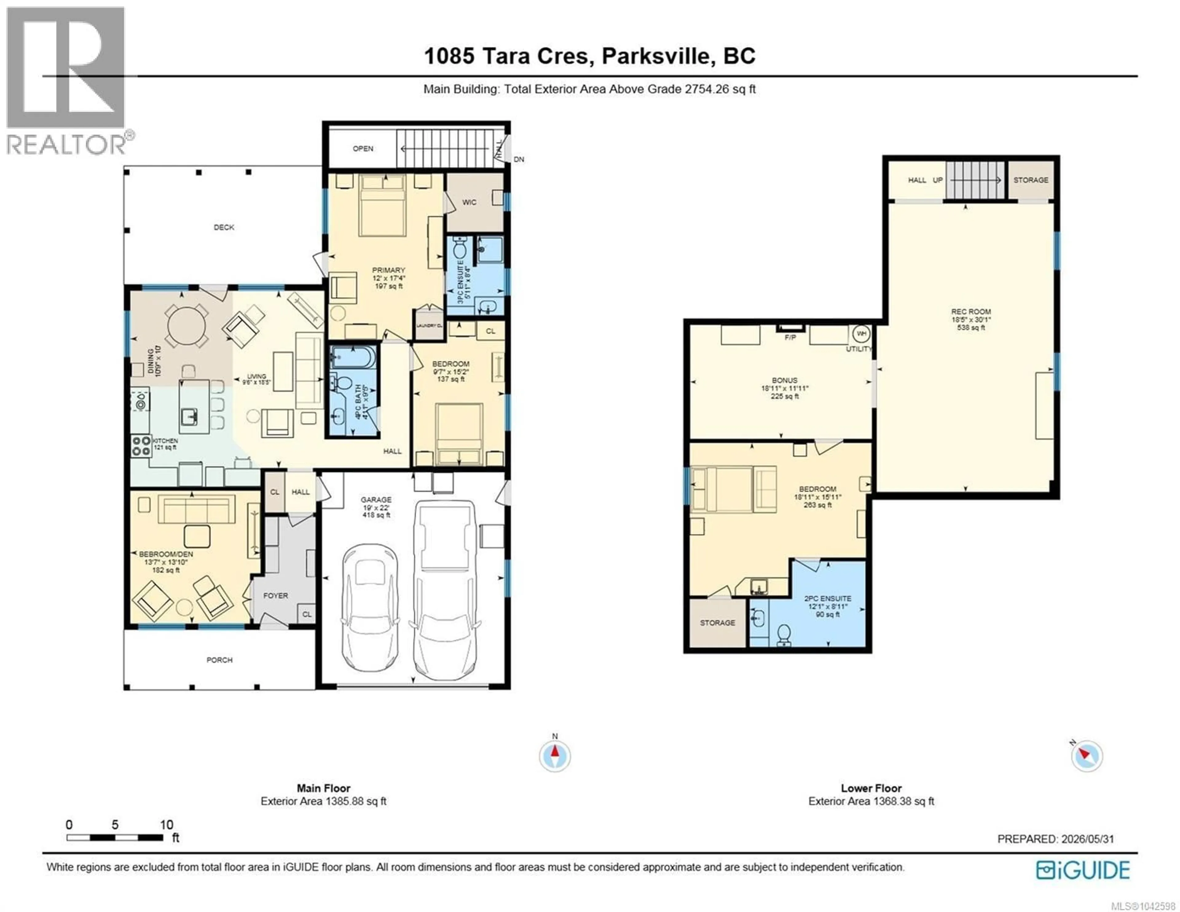 Floor plan for 1085 TARA CRESCENT, Parksville British Columbia V9P2W5