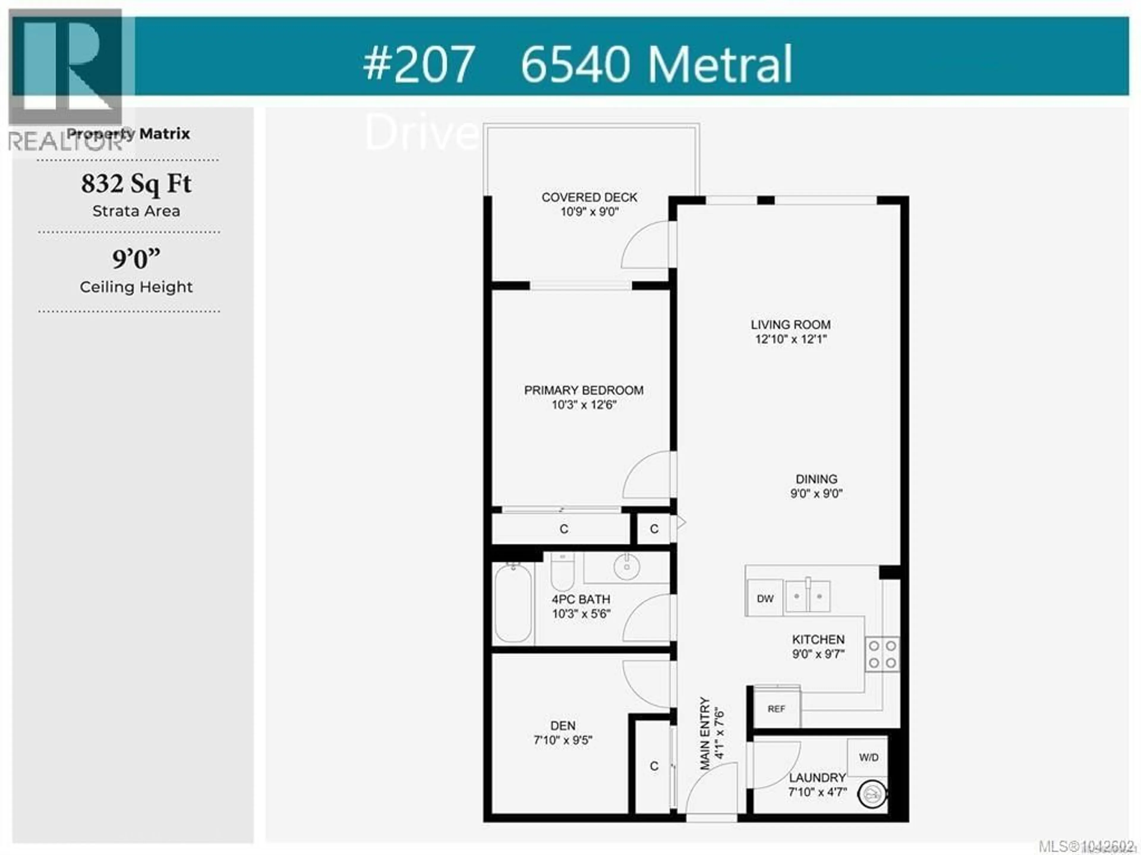 Floor plan for 207 - 6540 METRAL DRIVE, Nanaimo British Columbia V9T2L8