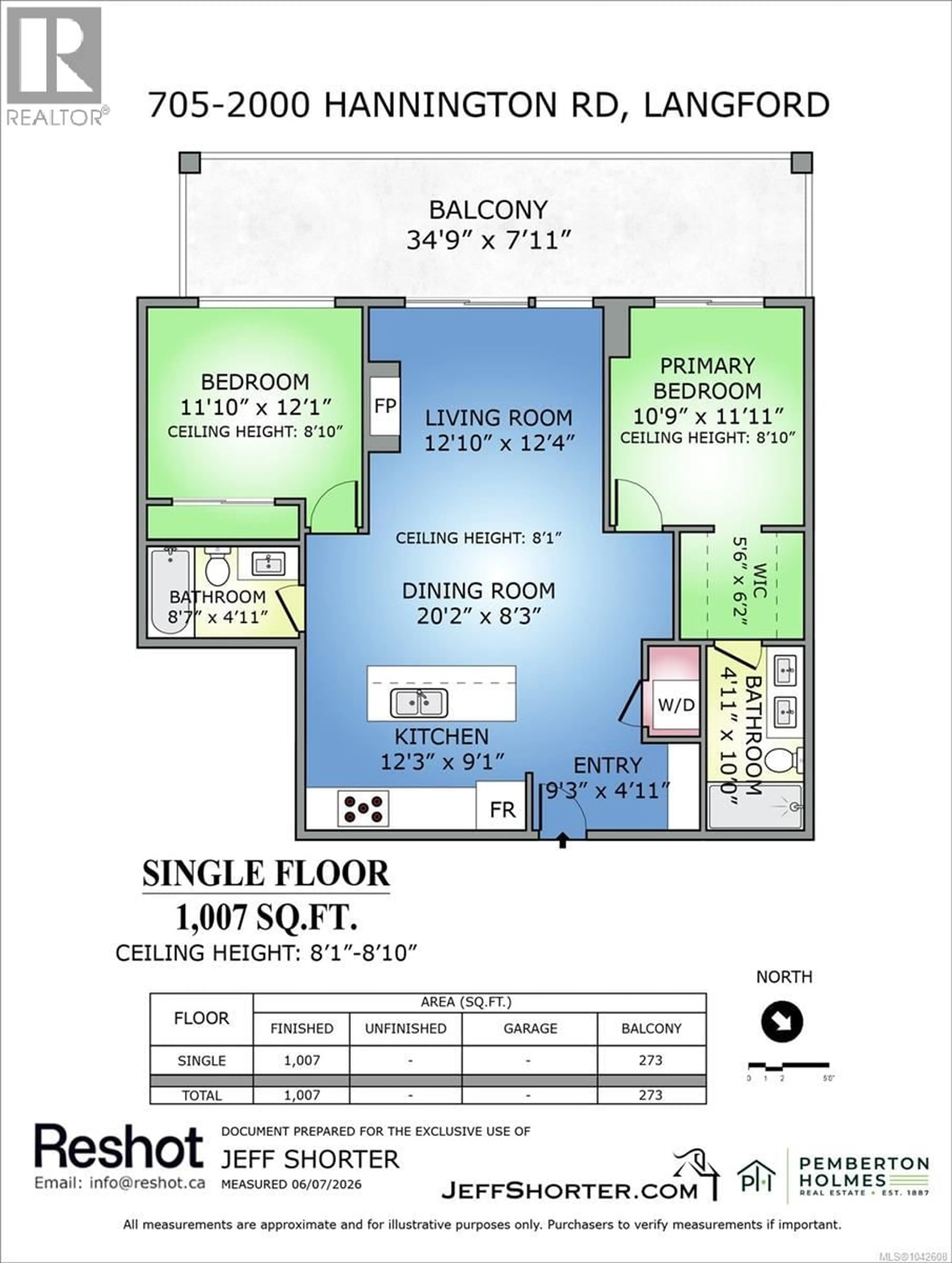 Floor plan for 705 - 2000 HANNINGTON ROAD, Langford British Columbia V9B7C1