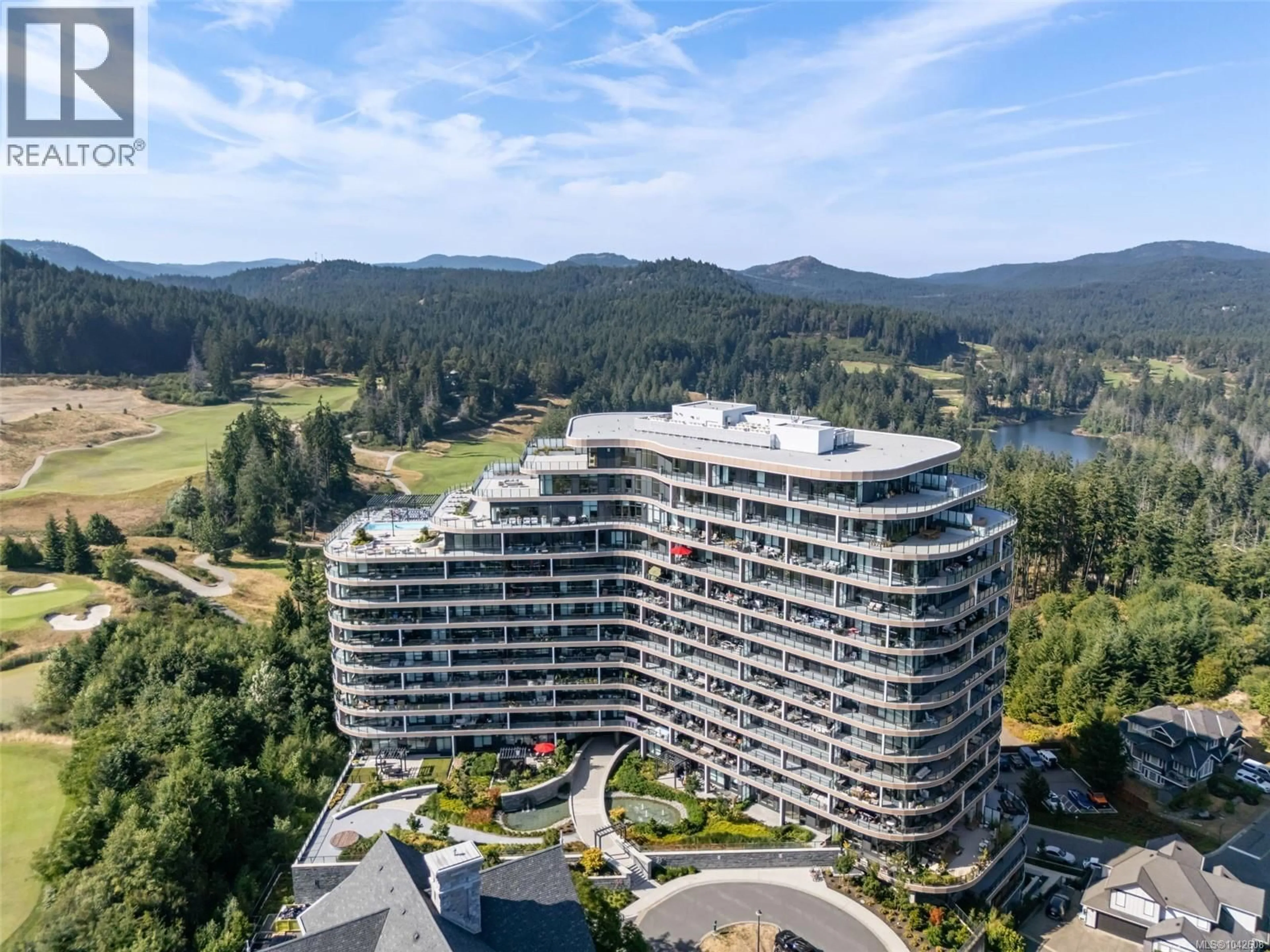A pic from outside/outdoor area/front of a property/back of a property/a pic from drone, water/lake/river/ocean view for 705 - 2000 HANNINGTON ROAD, Langford British Columbia V9B7C1