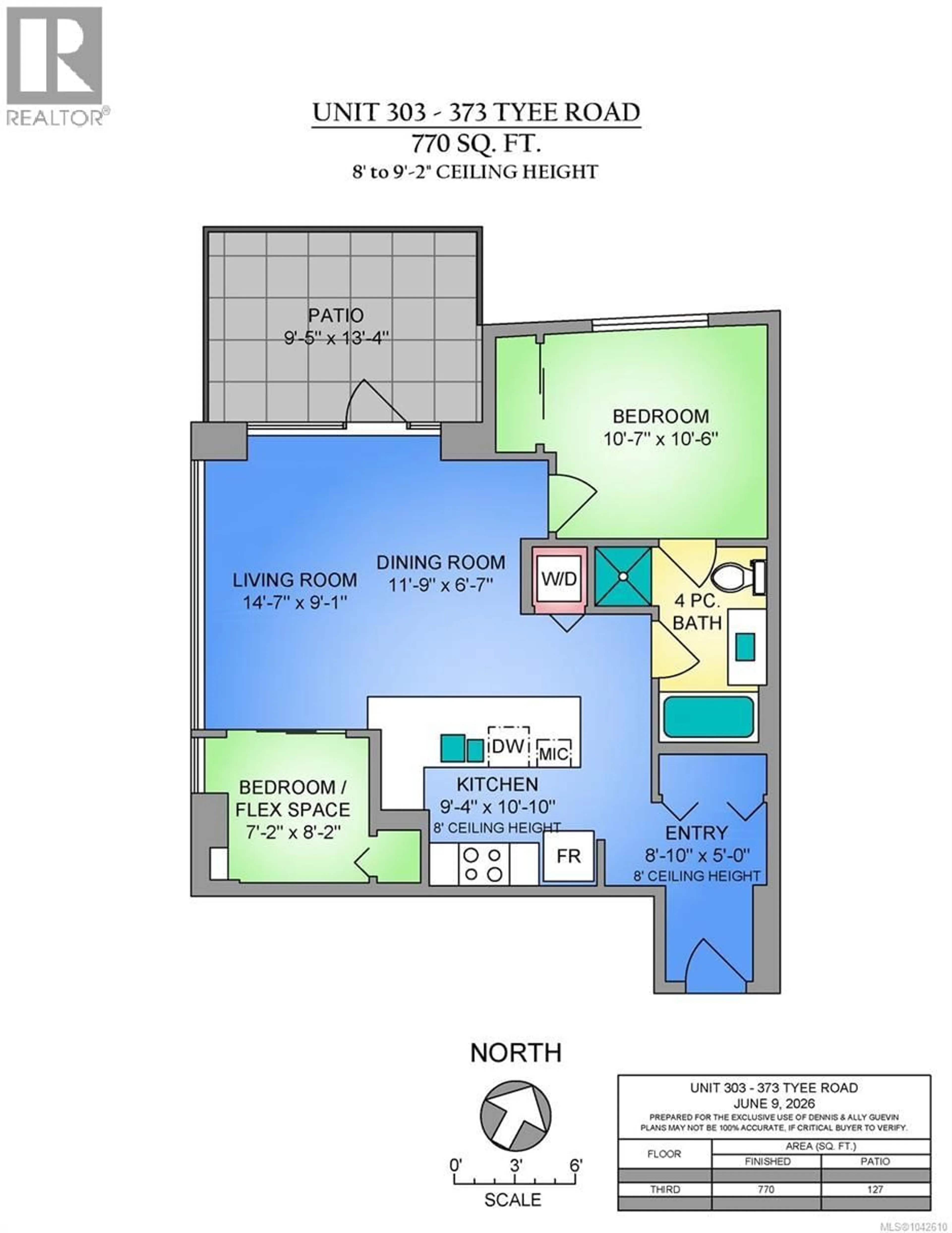 Floor plan for 303 - 373 TYEE ROAD, Victoria British Columbia V9A0B3