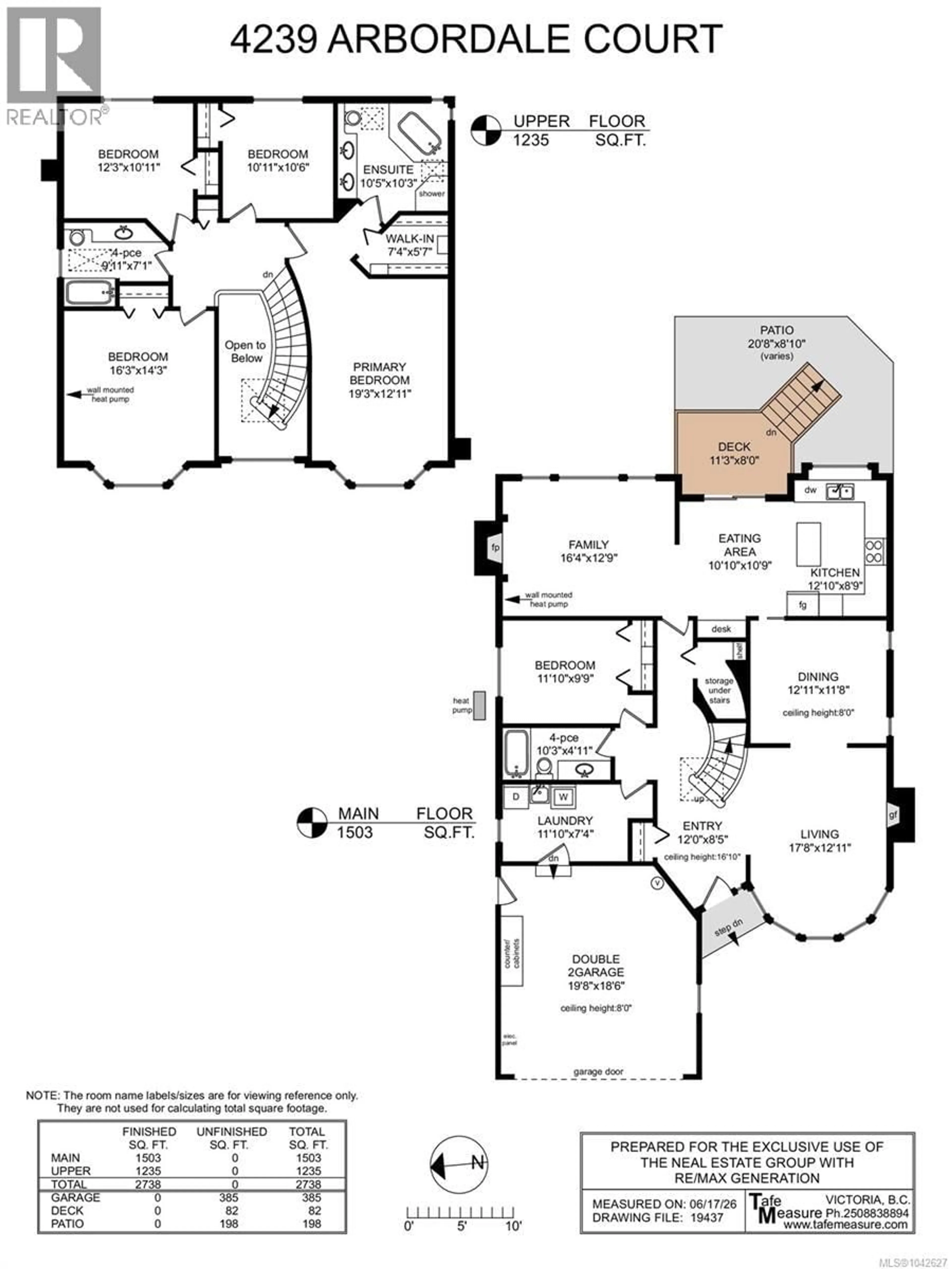 Floor plan for 4239 ARBORDALE COURT, Saanich British Columbia V8N6K1