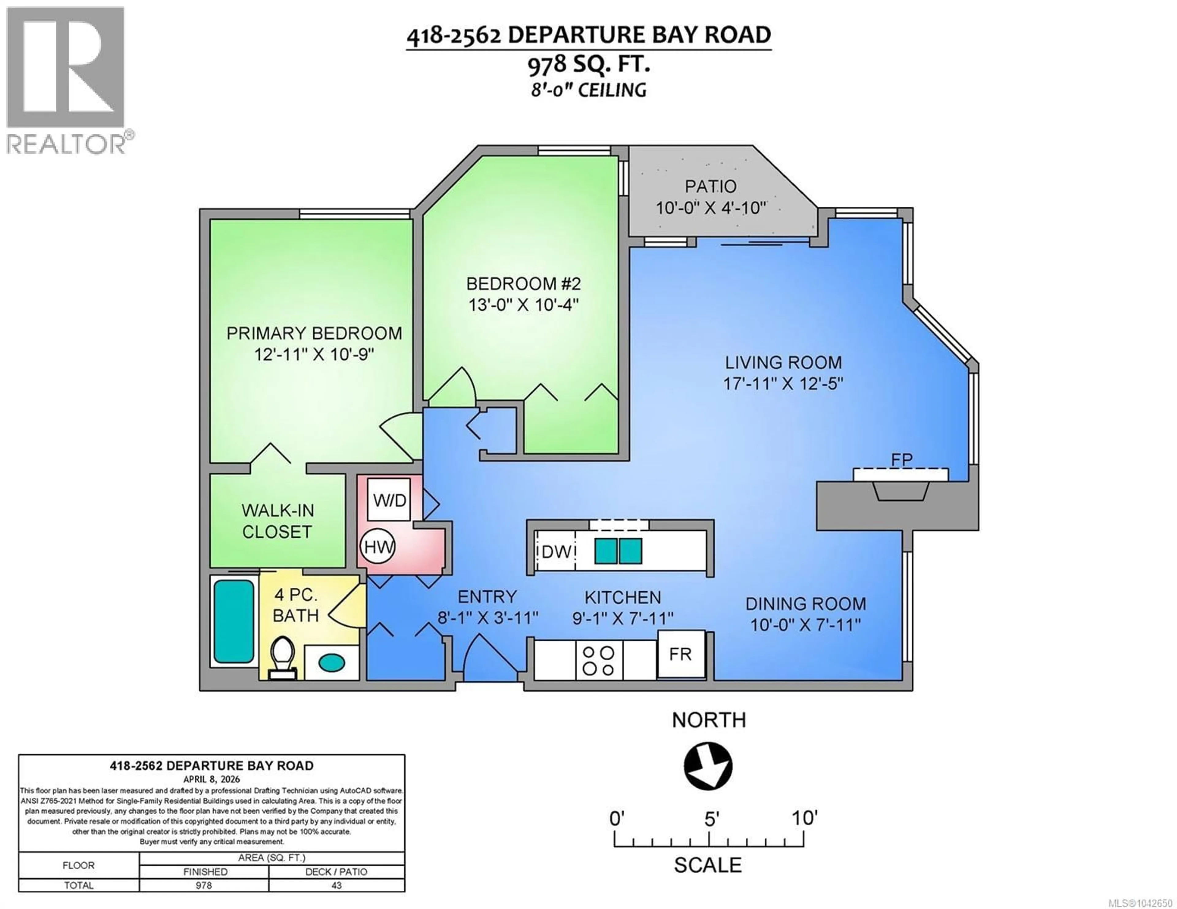 Floor plan for 418 - 2562 DEPARTURE BAY ROAD, Nanaimo British Columbia V9S5P1