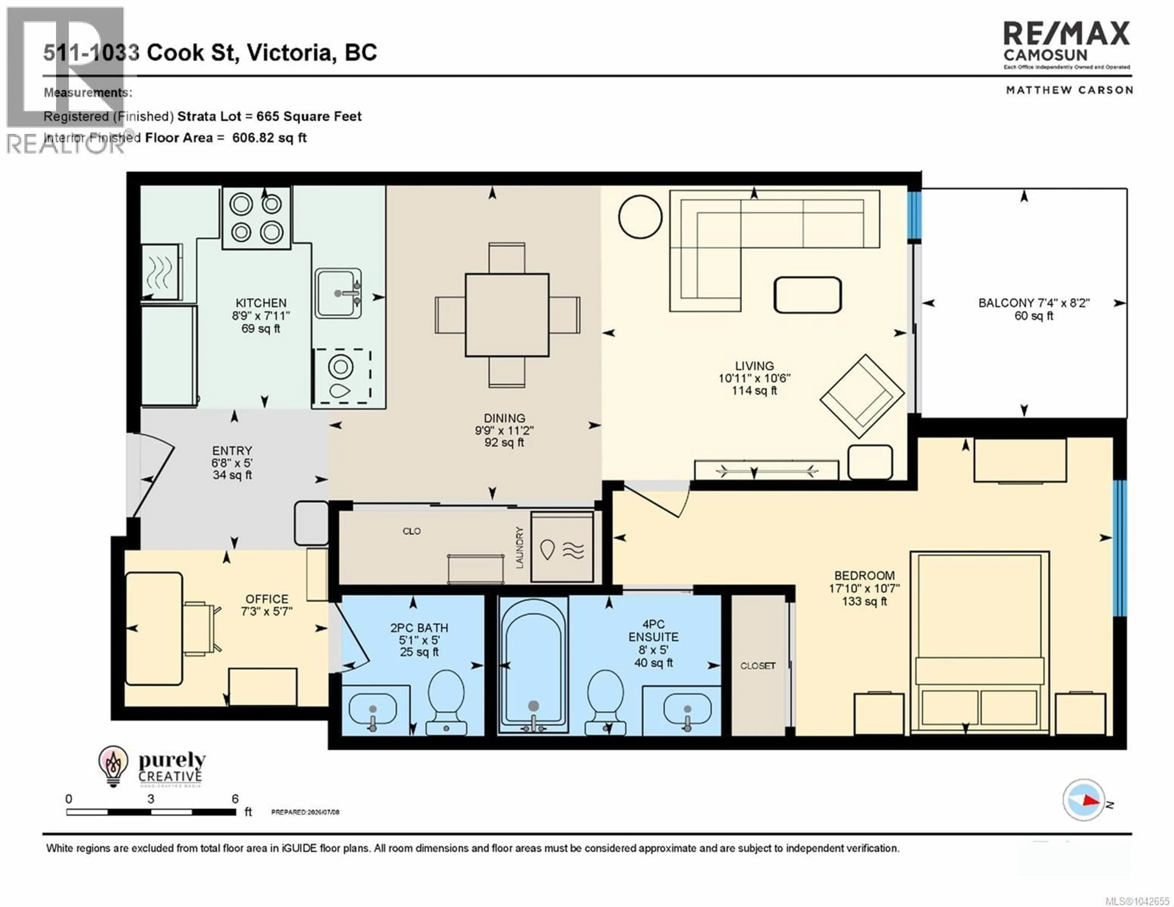 Floor plan for 511 - 1033 COOK STREET, Victoria British Columbia V8V0E1