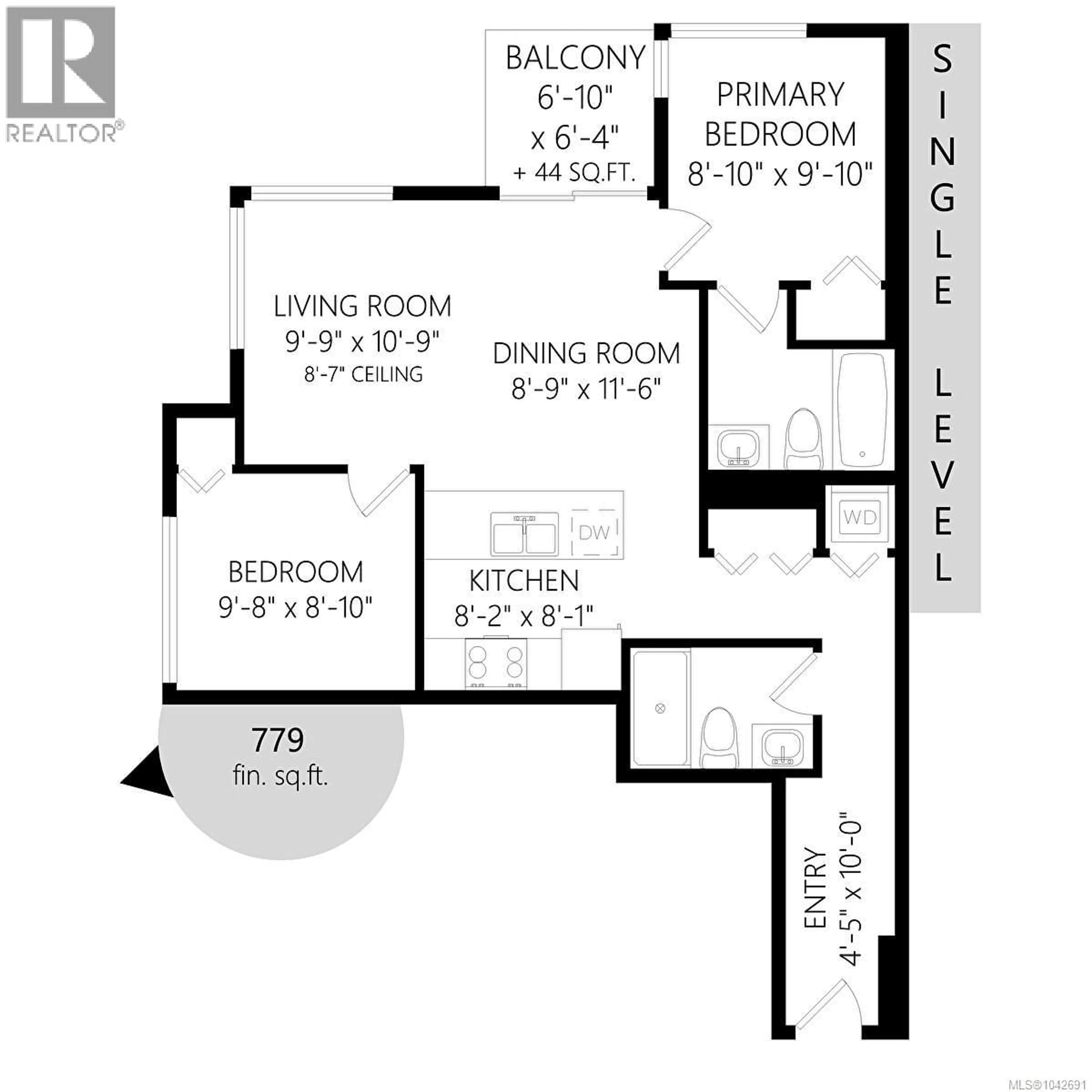 Floor plan for 603 - 728 YATES STREET, Victoria British Columbia V8W0C8