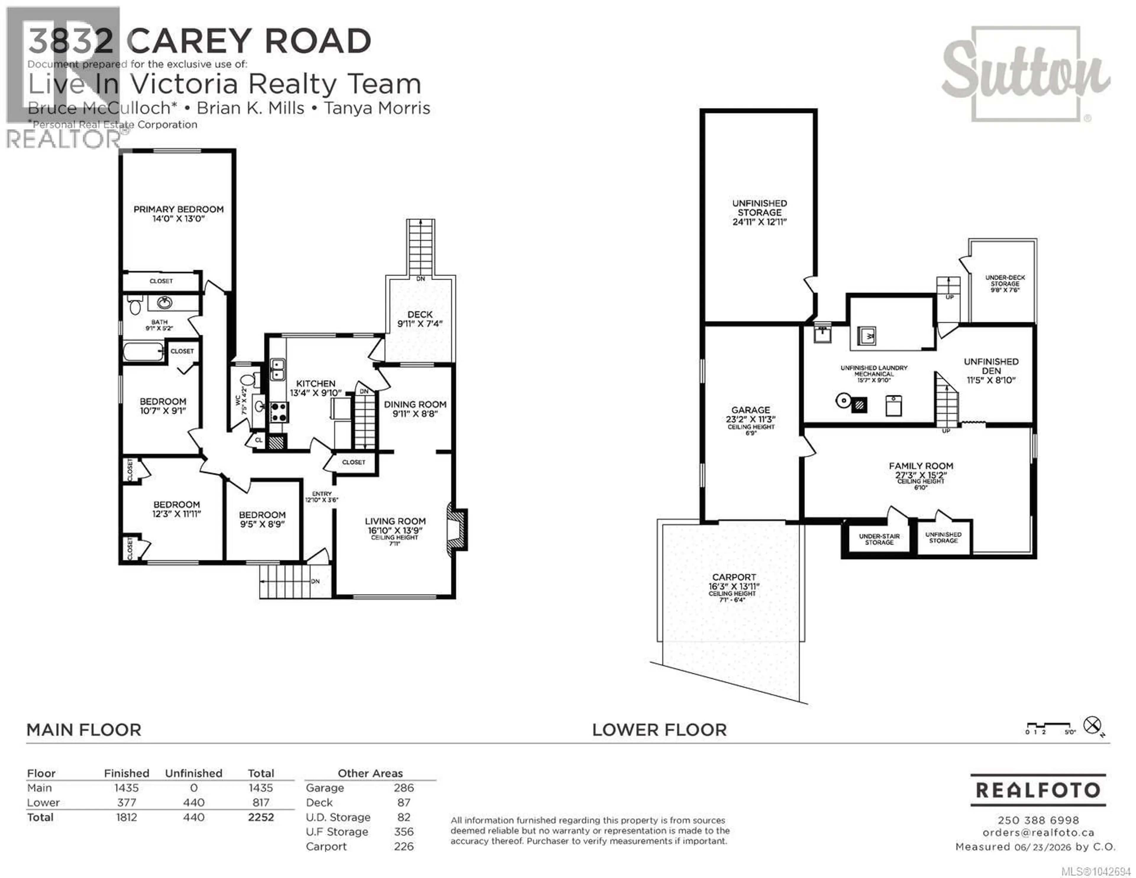 Floor plan for 3832 CAREY ROAD, Saanich British Columbia V8Z4C4