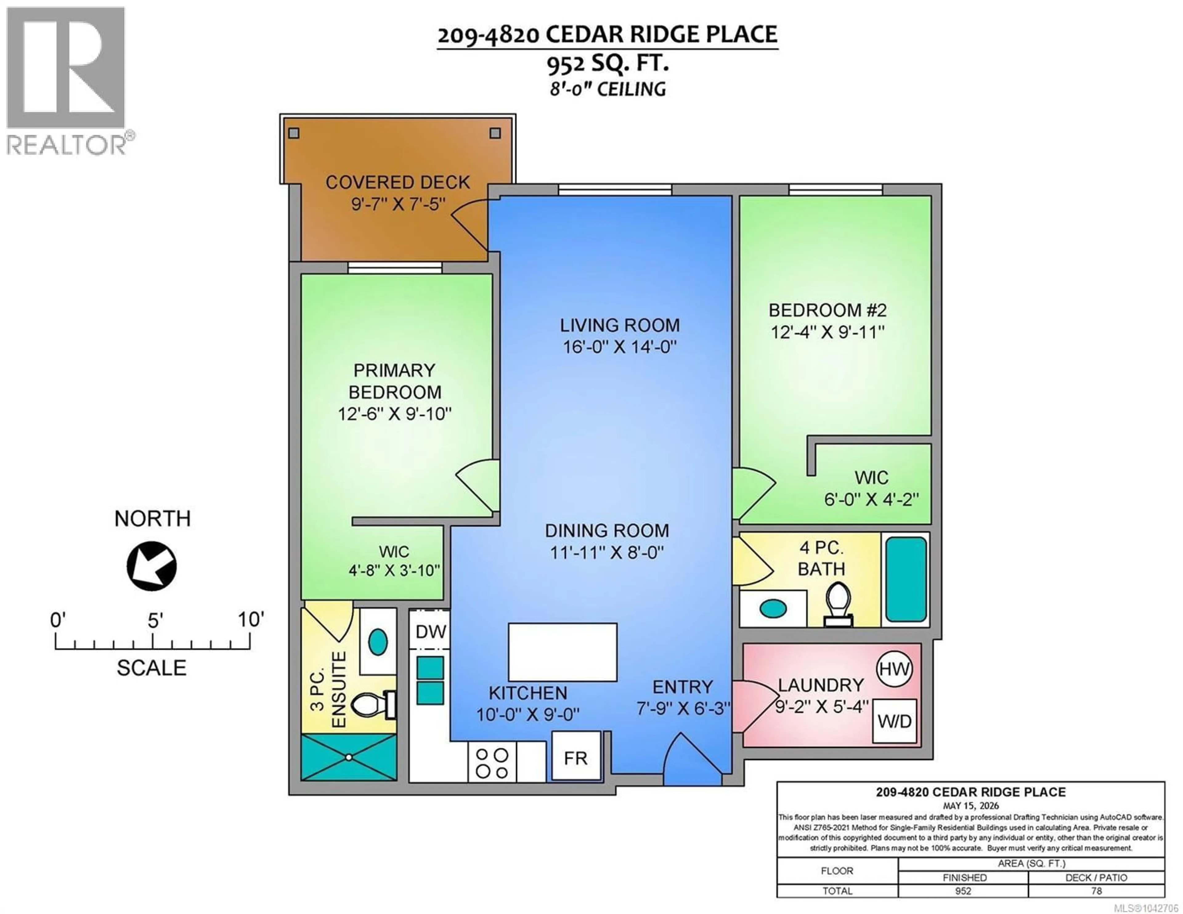 Floor plan for 209 - 4820 CEDAR RIDGE PLACE, Nanaimo British Columbia V9T0M7