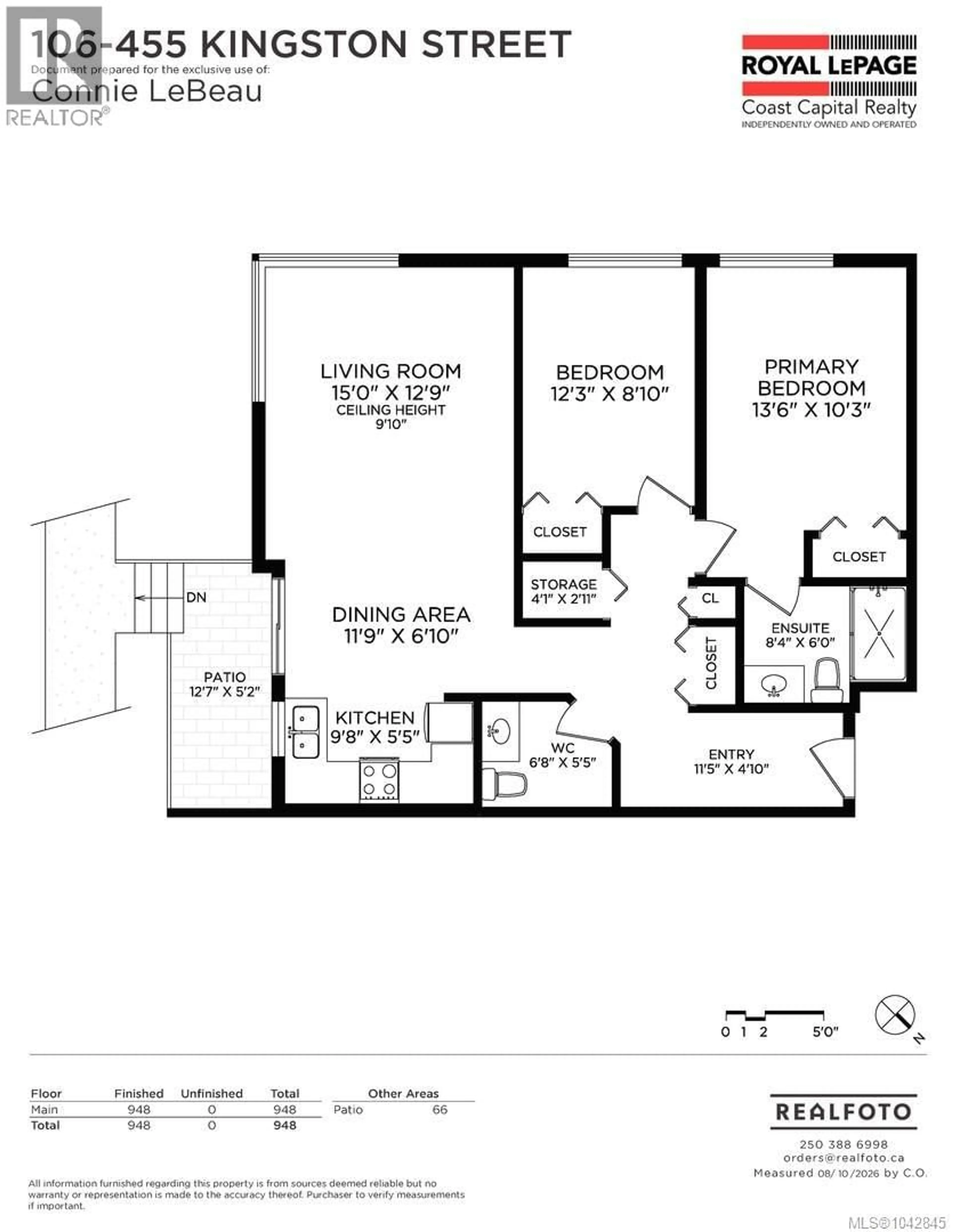 Floor plan for 106 - 455 KINGSTON STREET, Victoria British Columbia V8V1V8