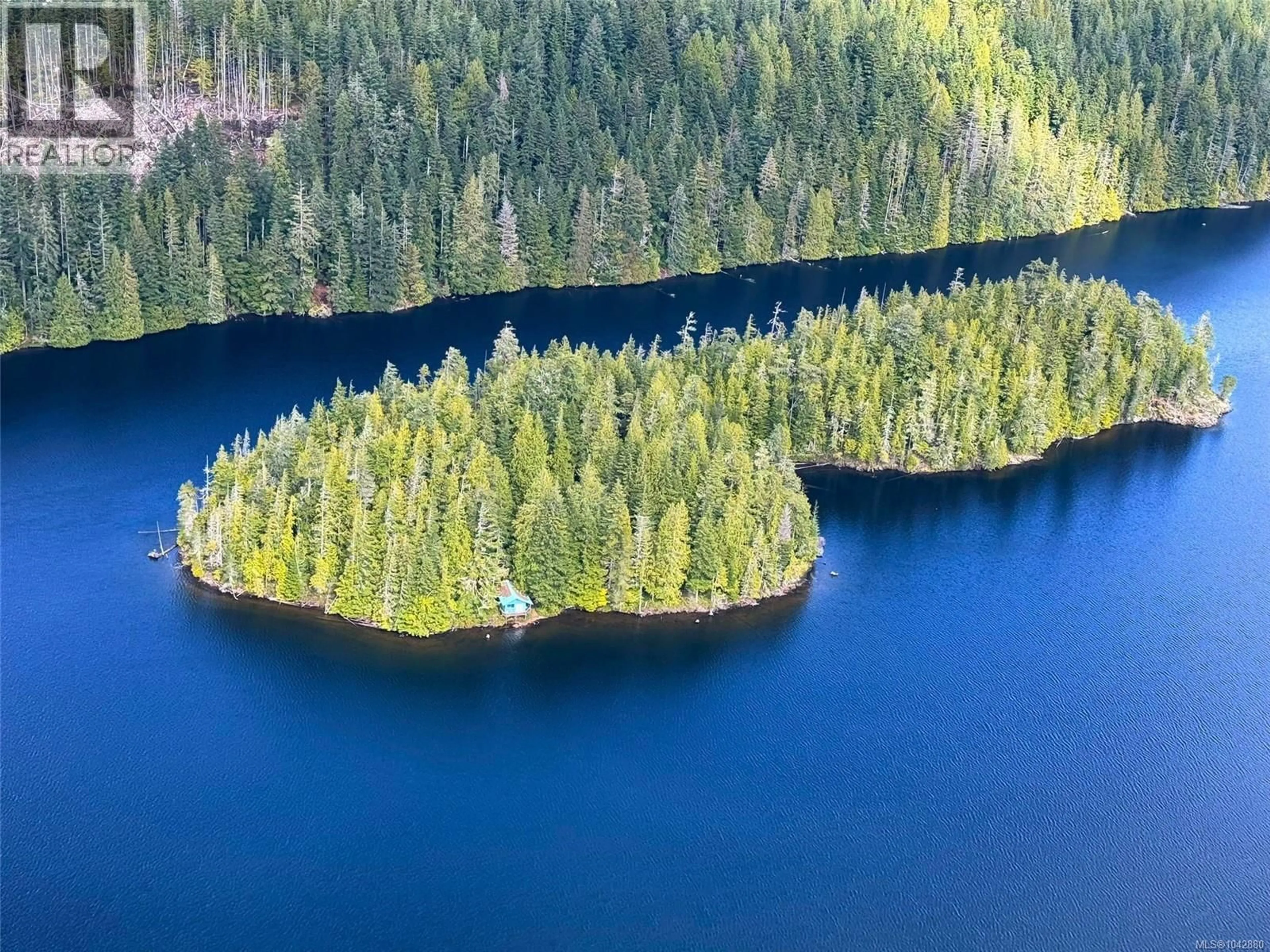 A pic from outside/outdoor area/front of a property/back of a property/a pic from drone, water/lake/river/ocean view for 0 HEMMING LAKE, East Thurlow Island British Columbia V0P1B0