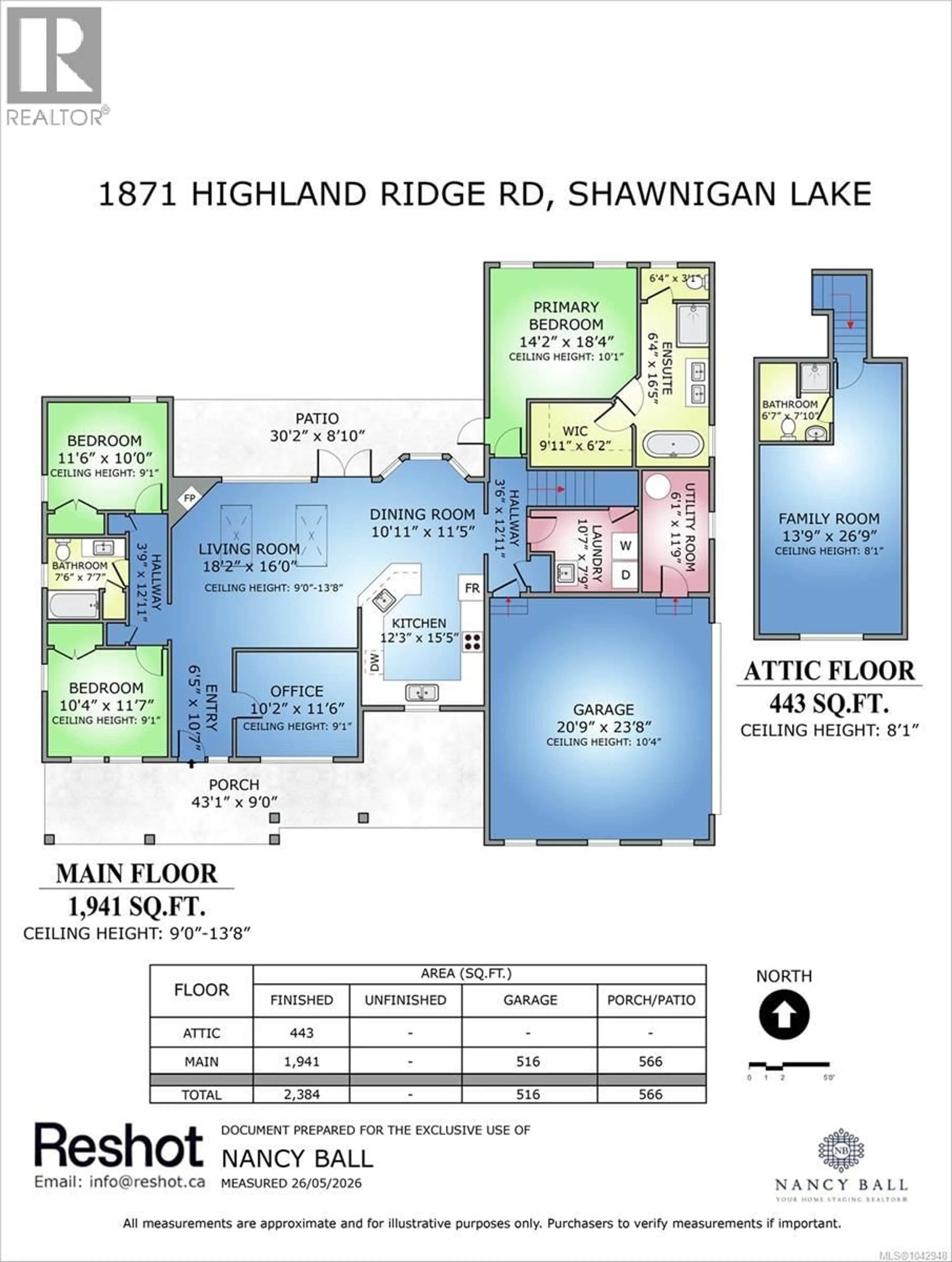 Floor plan for 1871 HIGHLAND RIDGE ROAD, Shawnigan Lake British Columbia V8H2H9