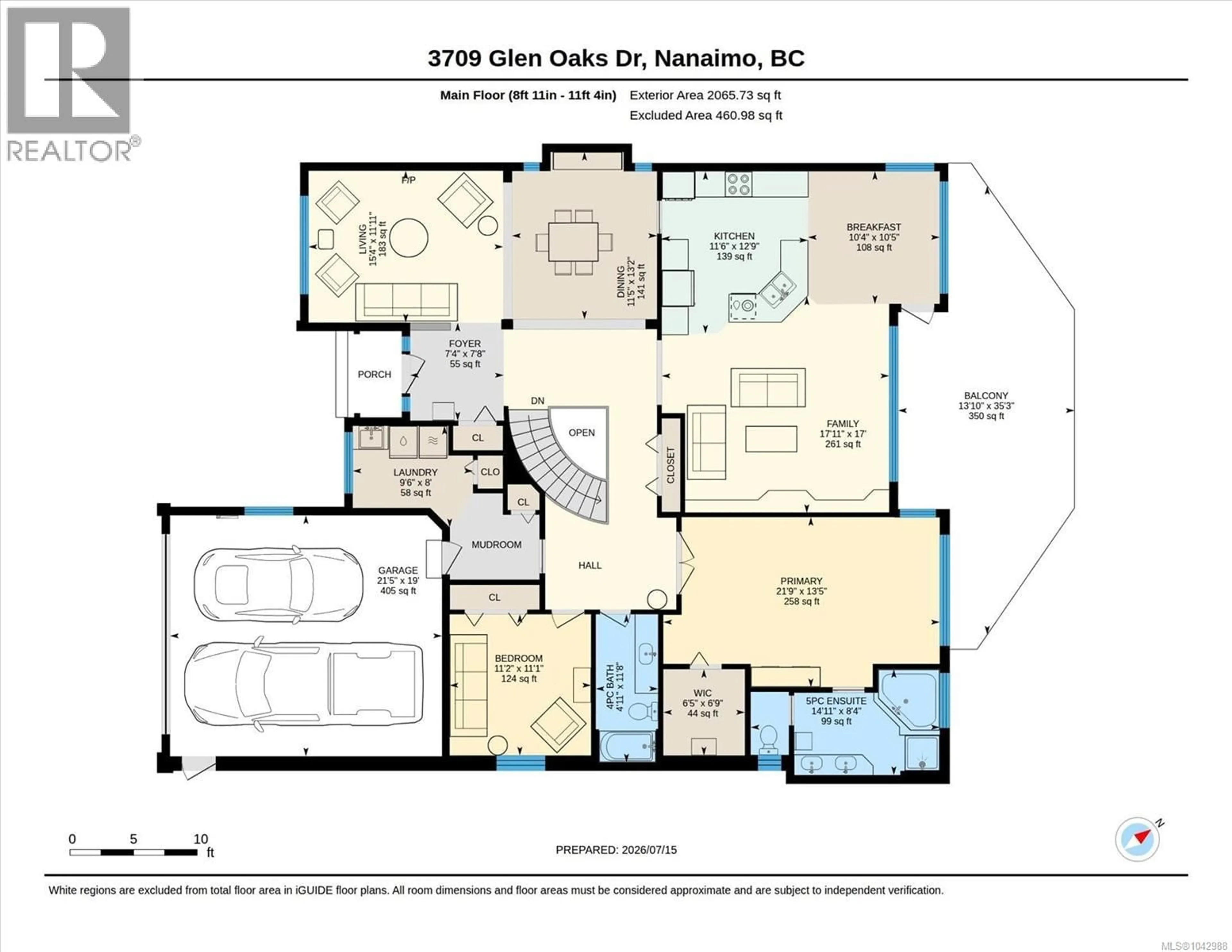 Floor plan for 3709 GLEN OAKS DRIVE, Nanaimo British Columbia V9T6H3