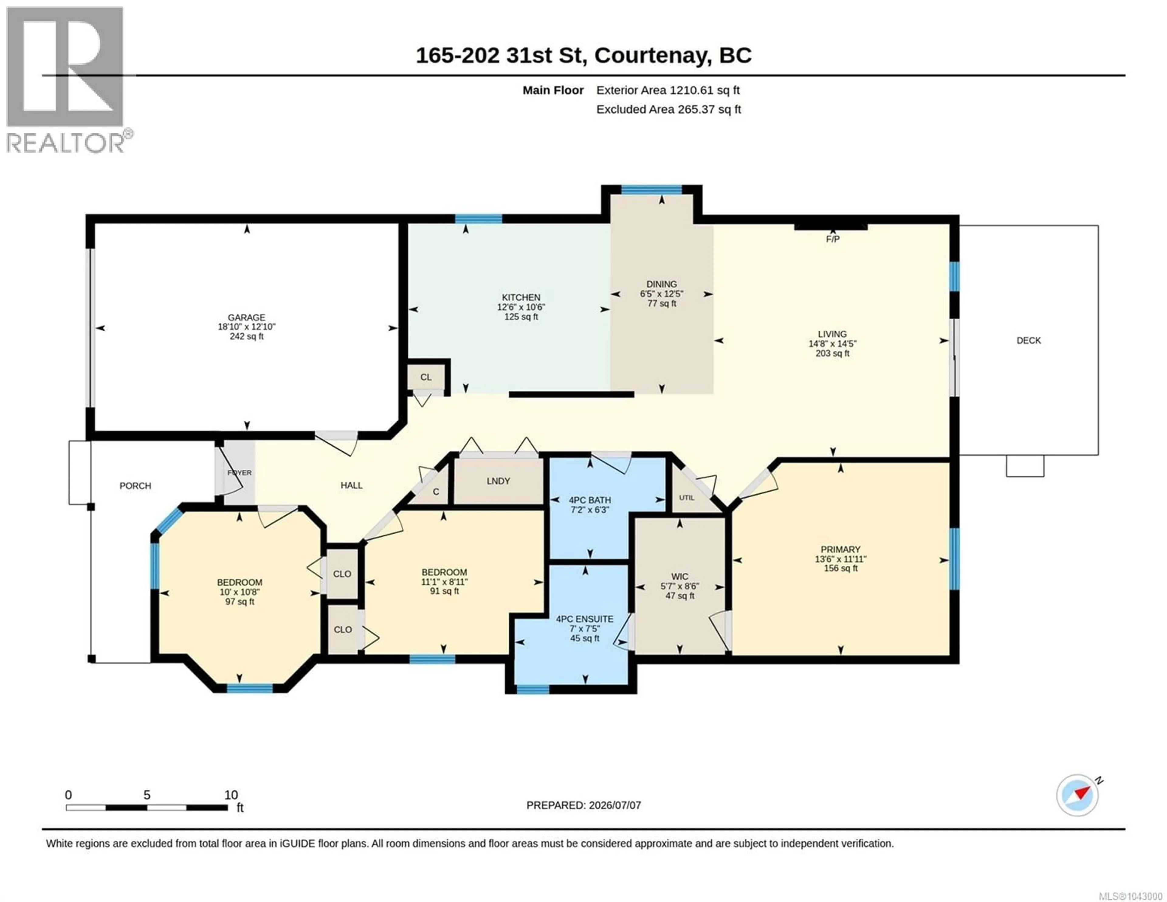 Floor plan for 165 - 202 31ST STREET, Courtenay British Columbia V9N9E2