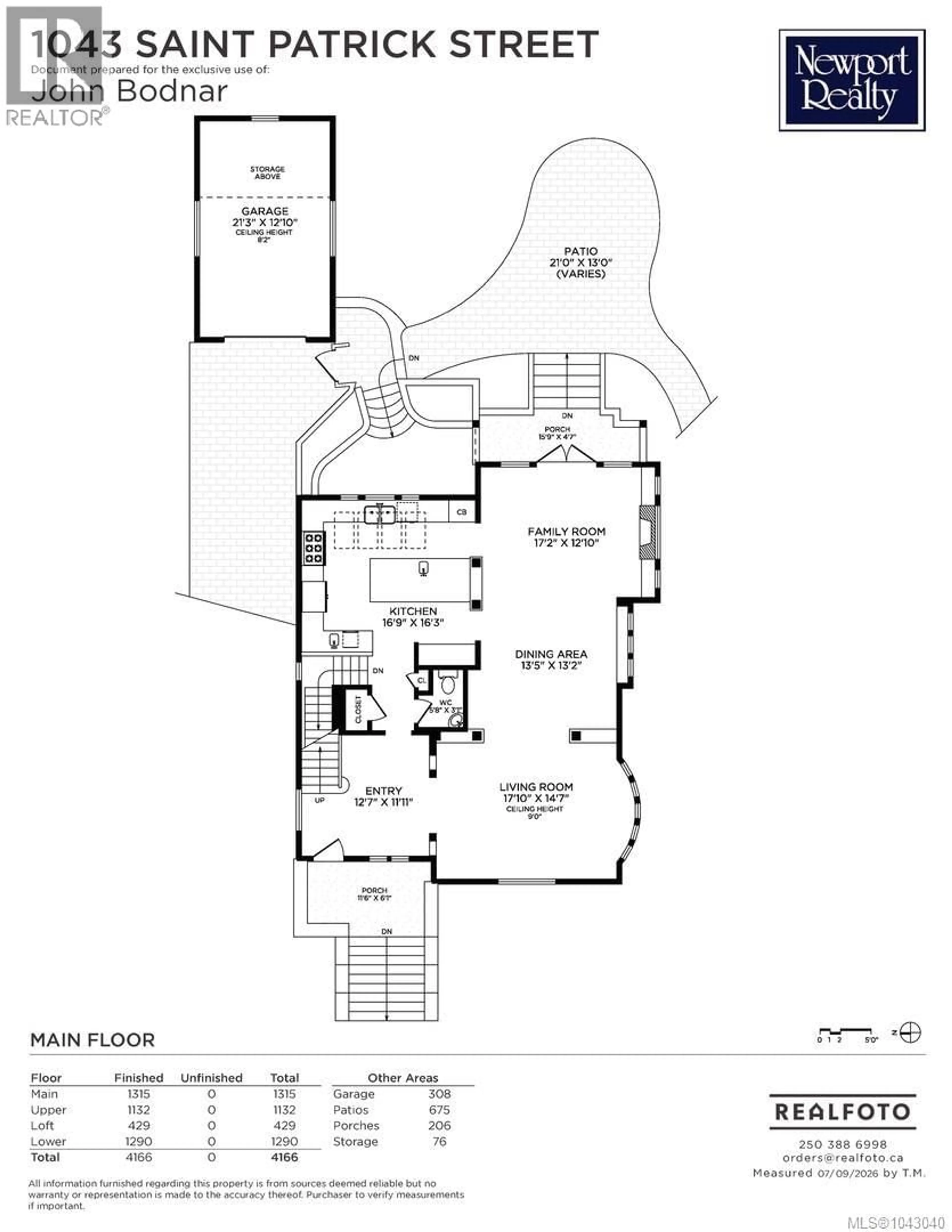 Floor plan for 1043 ST. PATRICK STREET, Oak Bay British Columbia V8S4Y2