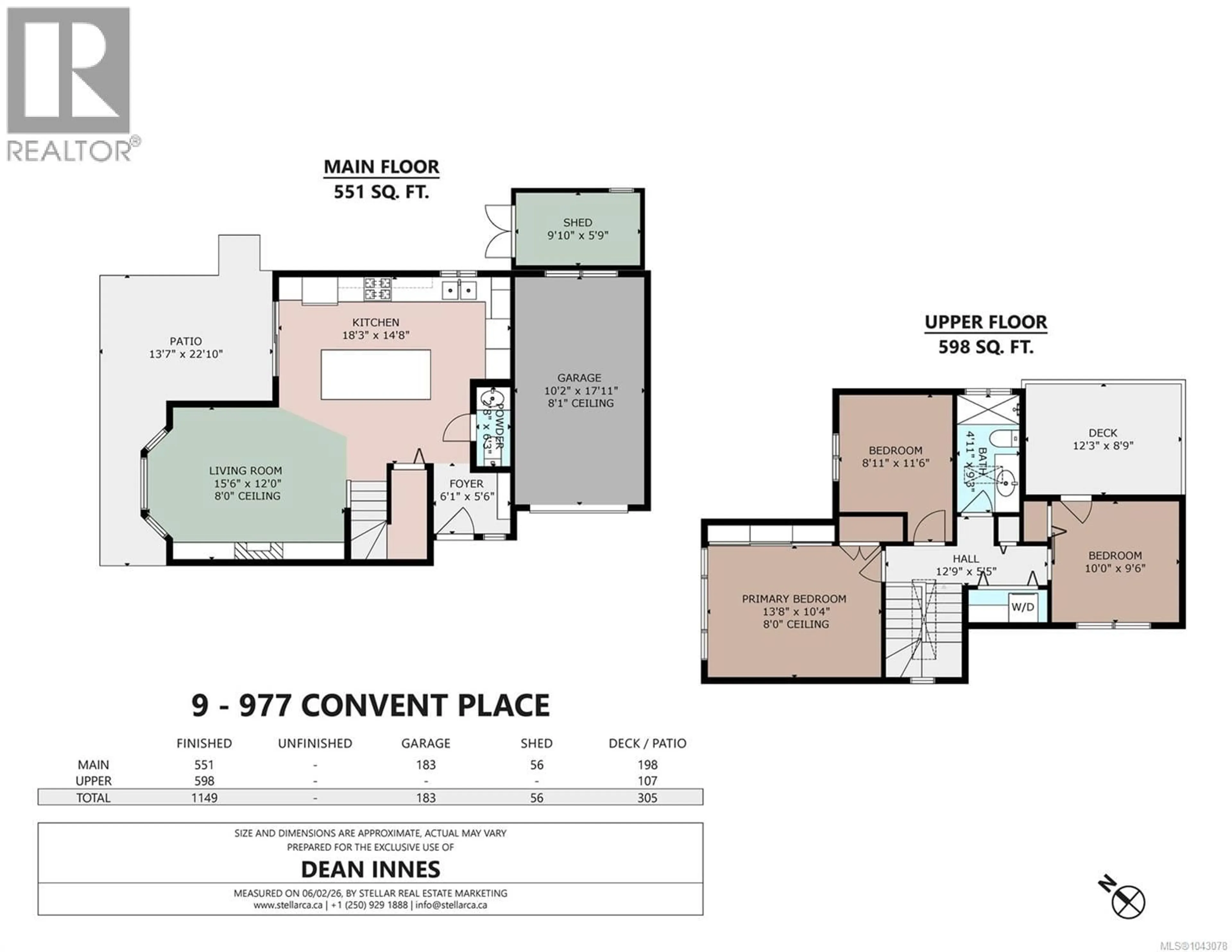 Floor plan for 9 - 977 CONVENT PLACE, Victoria British Columbia V8V2Y9