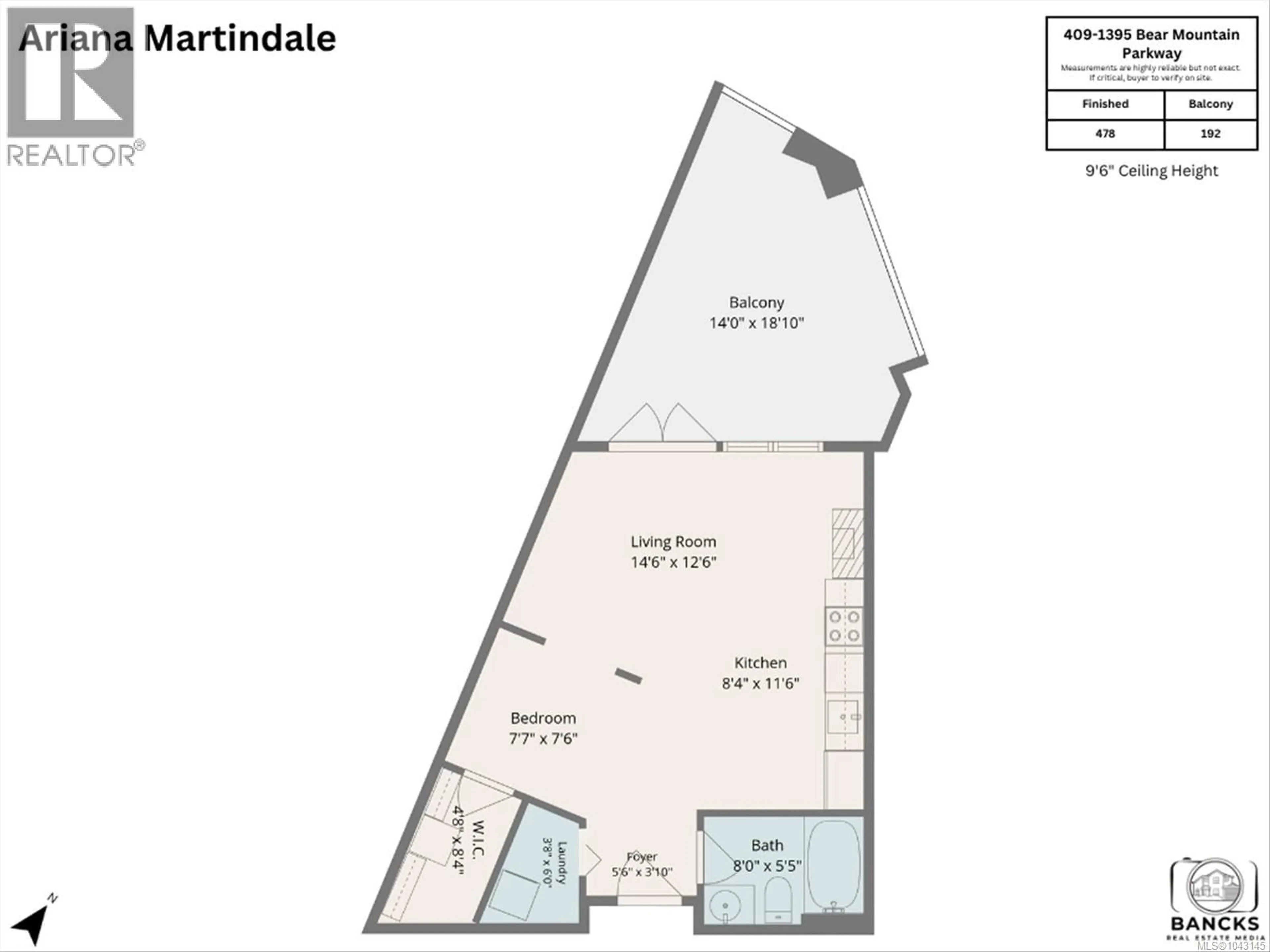 Floor plan for 409 - 1395 BEAR MOUNTAIN PARKWAY, Langford British Columbia V9B0E1