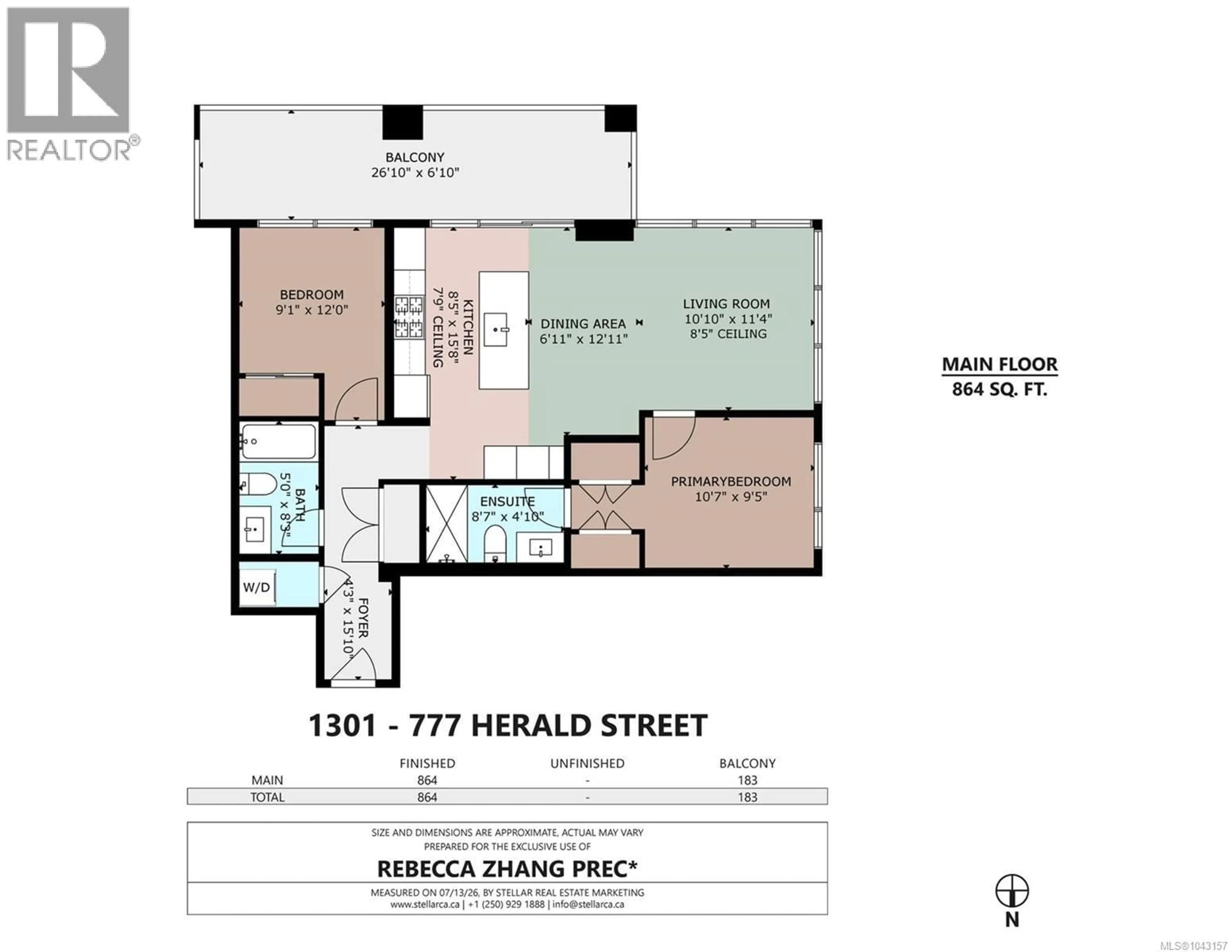 Floor plan for 1301 - 777 HERALD STREET, Victoria British Columbia V8T0C7