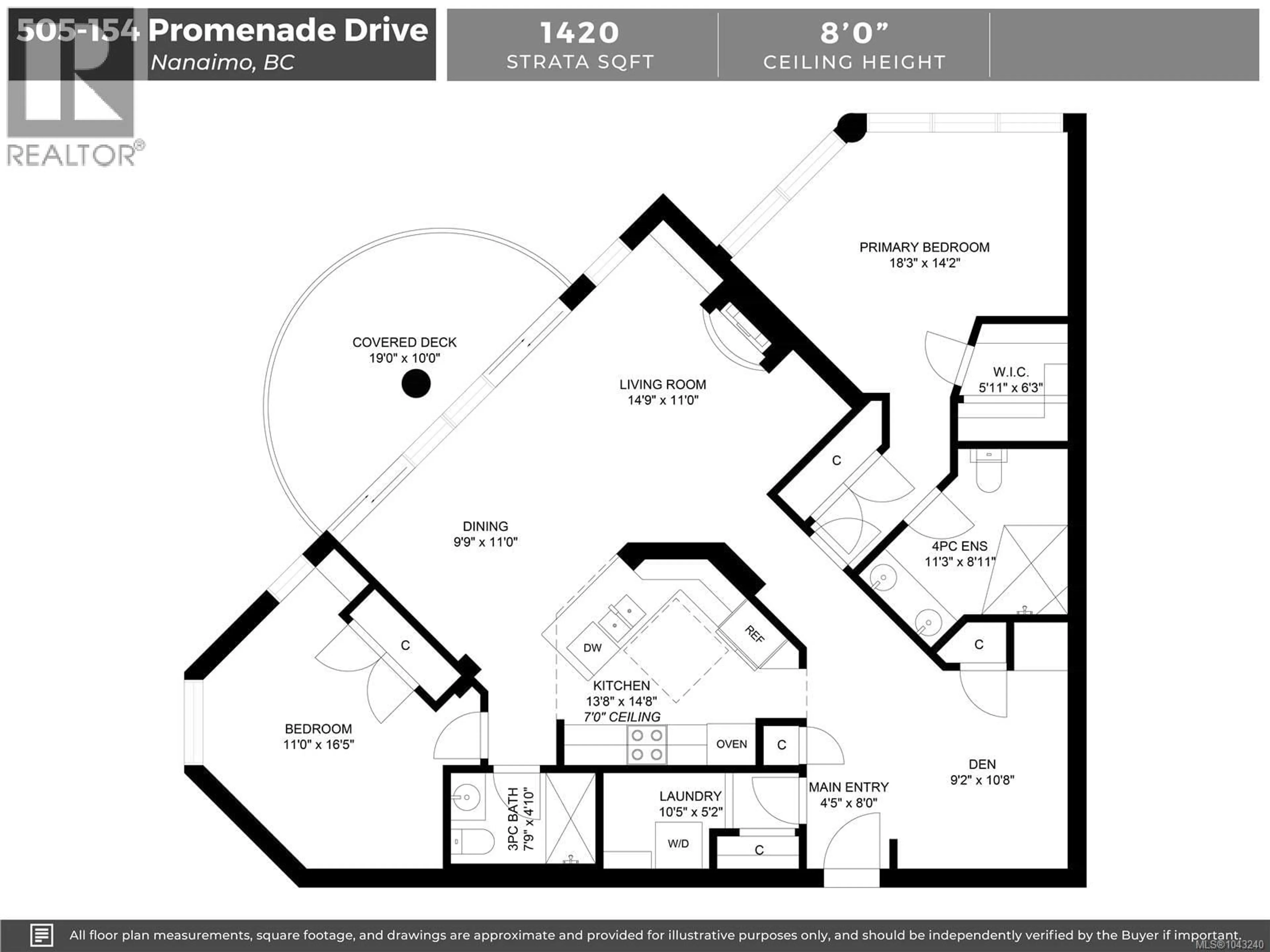 Floor plan for 505 - 154 PROMENADE DRIVE, Nanaimo British Columbia V9R6Y3