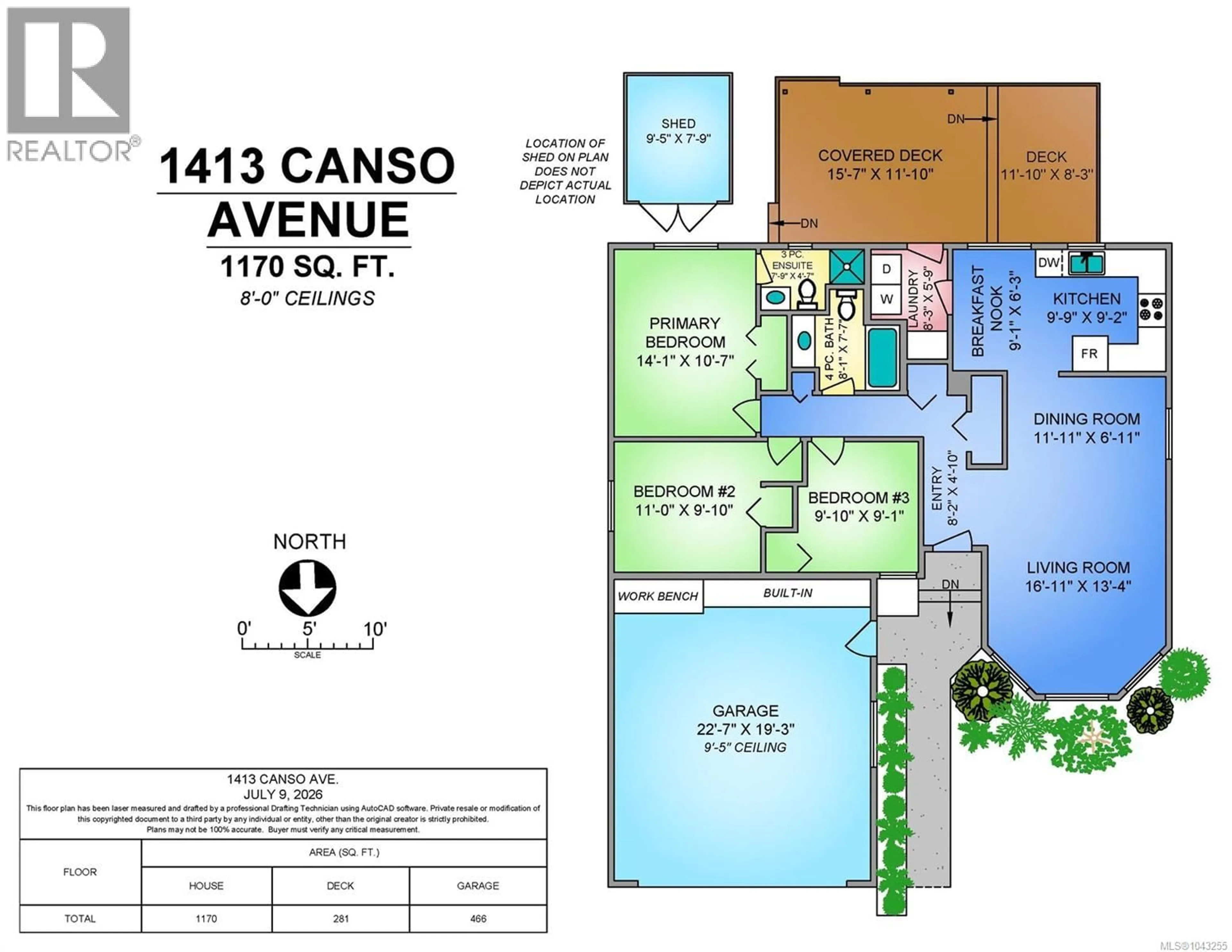 Floor plan for 1413 CANSO AVENUE, Comox British Columbia V9M3C3